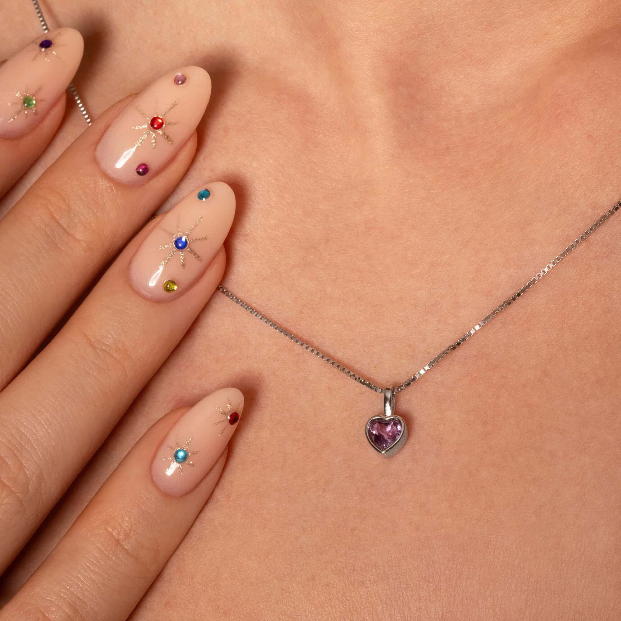 Geburtssteine Herz Silber | Charms / HAAR-ANKER