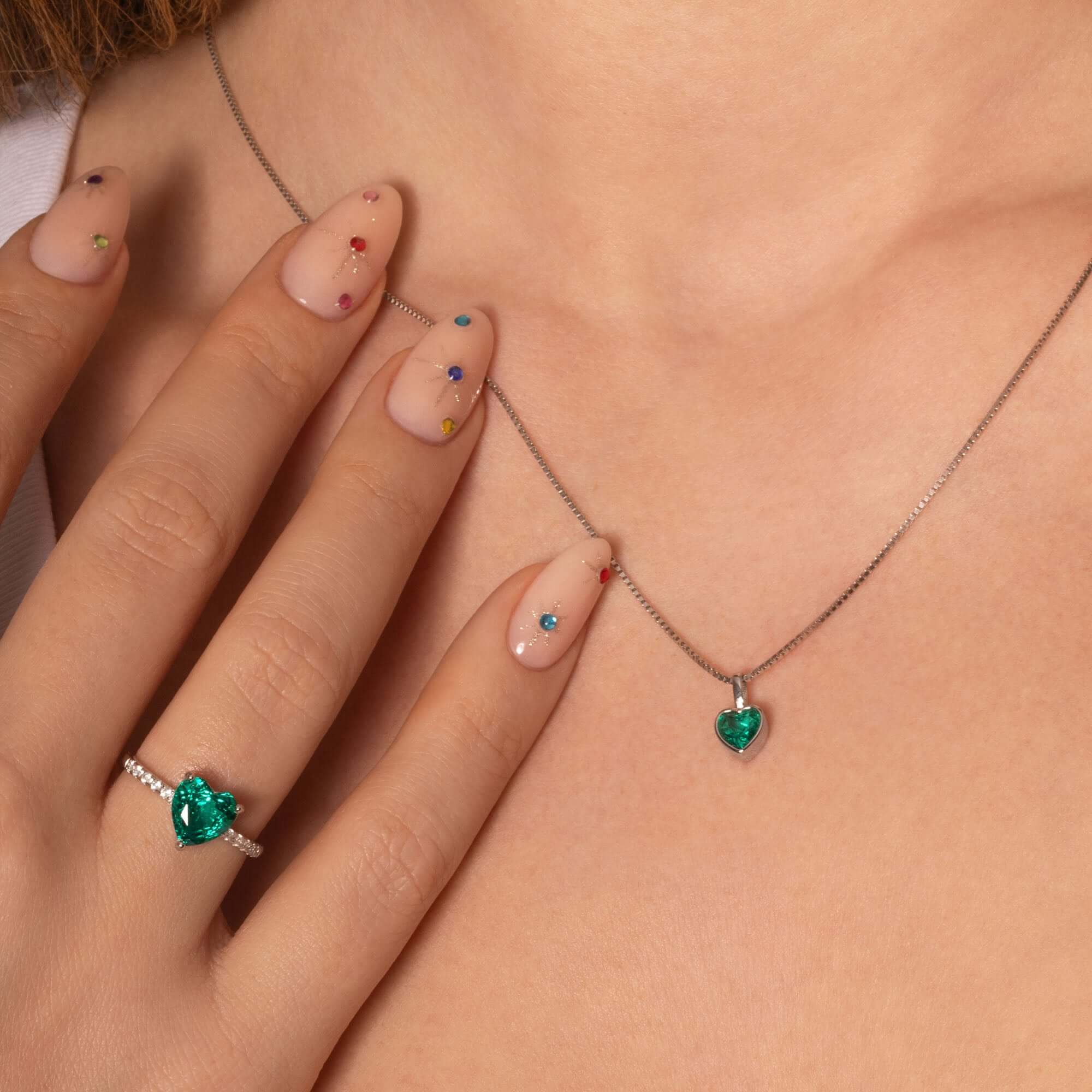 Geburtssteine Herz Silber | Charms / HAAR-ANKER