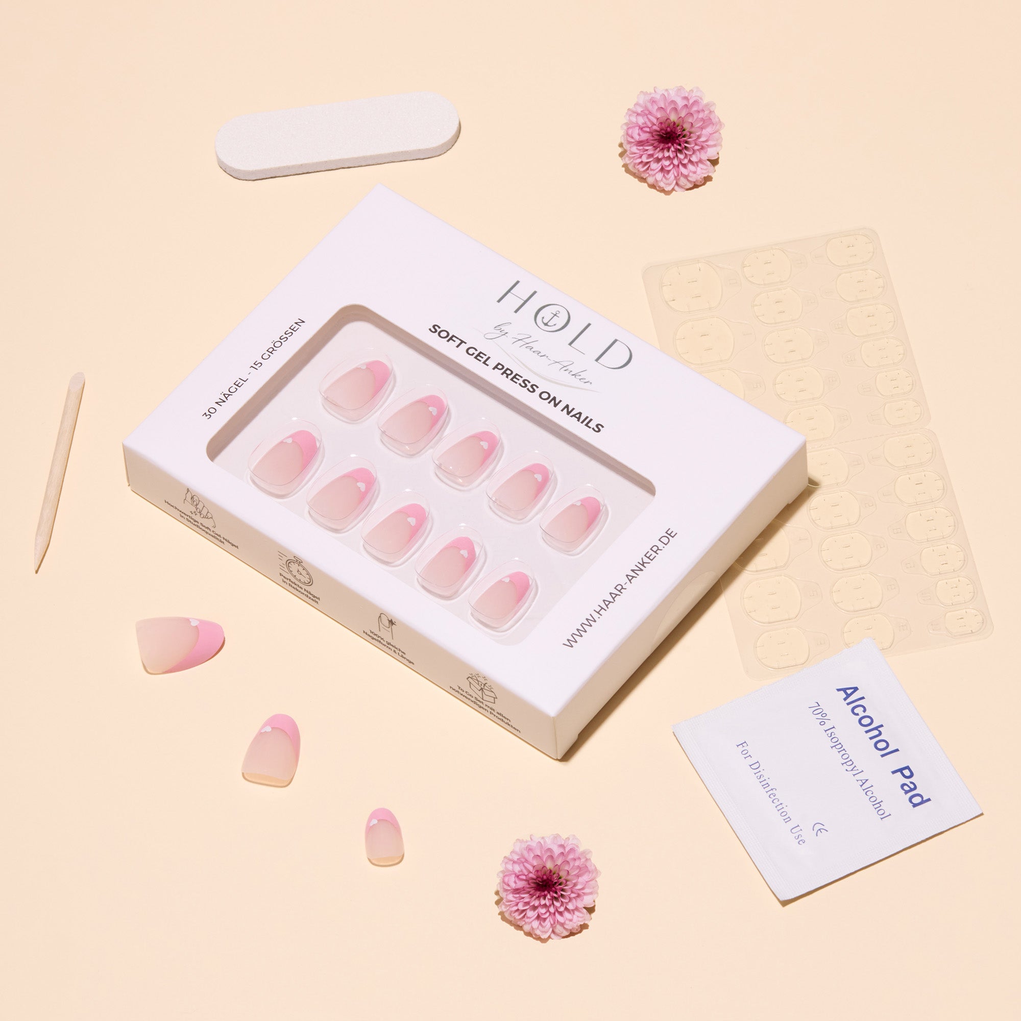 'Pink Promise' Soft Gel Press Ons | Short Round