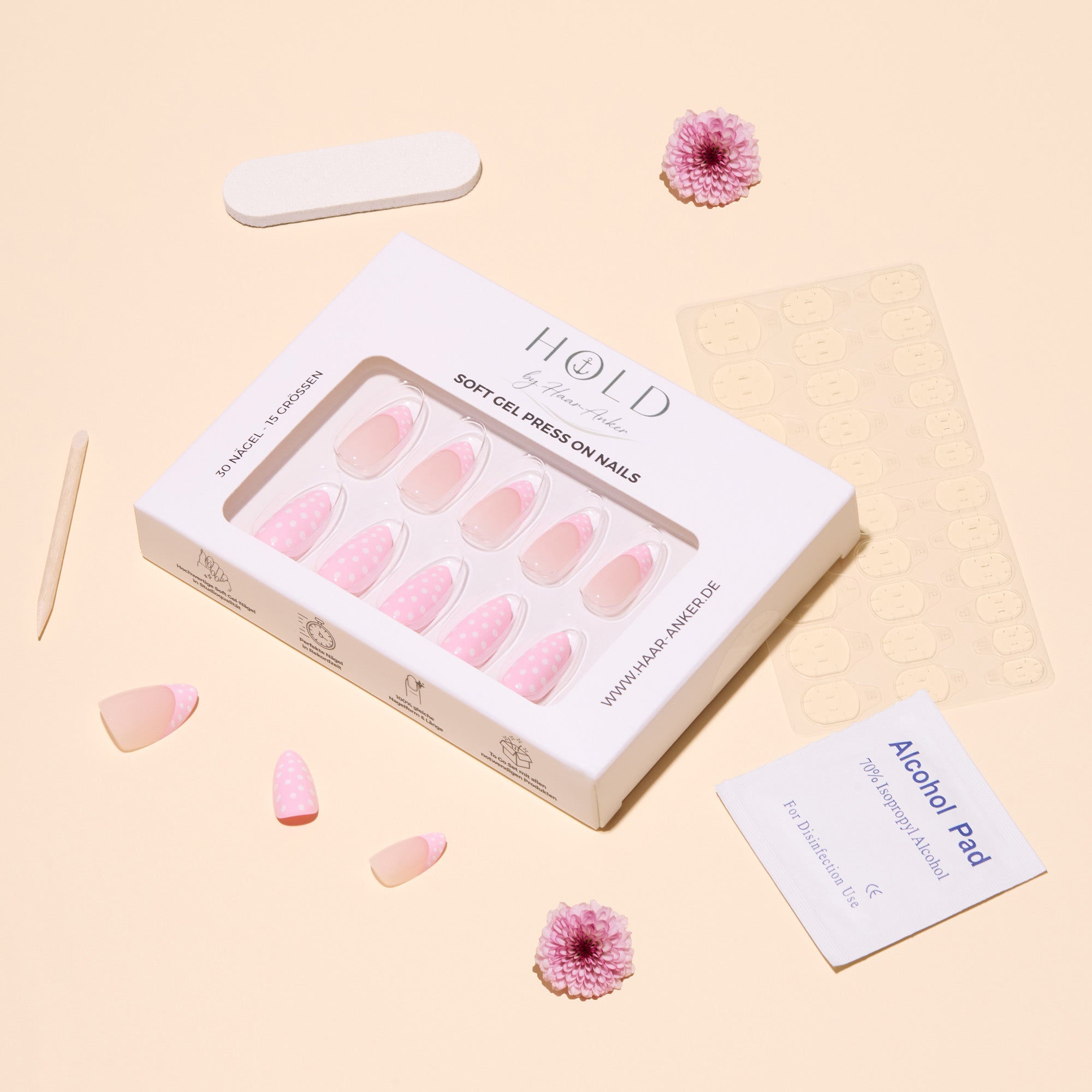 'Sweet Dots' Soft Gel Press Ons | Short Almond