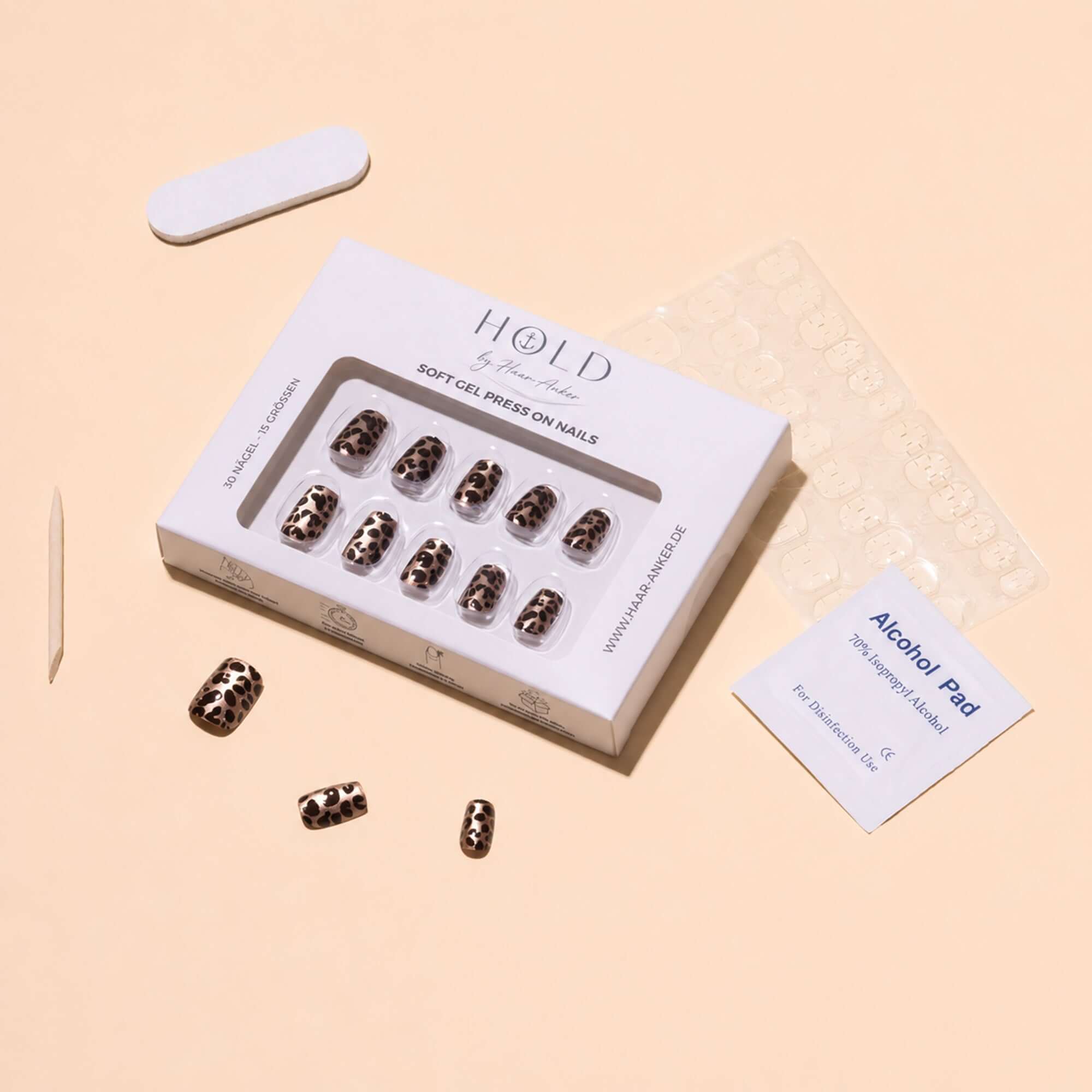 'Leo Square' Soft Gel Press Ons | Short Square