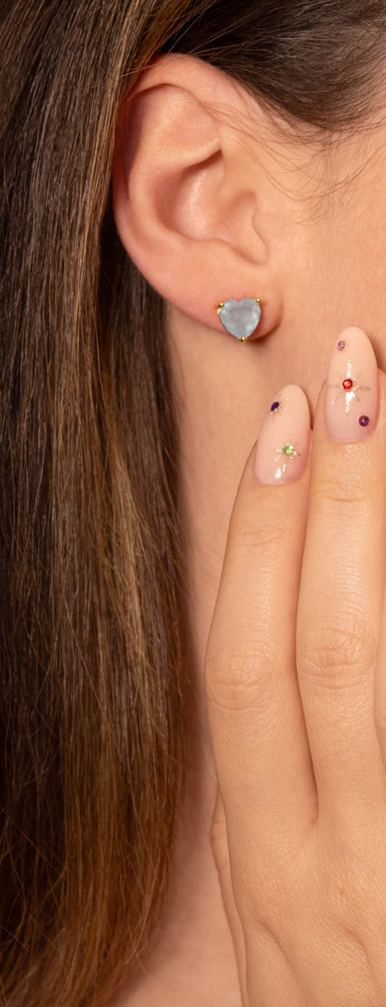 Herz-Ohrring mit Edelstein Silber | Ohrring | HAAR-ANKER