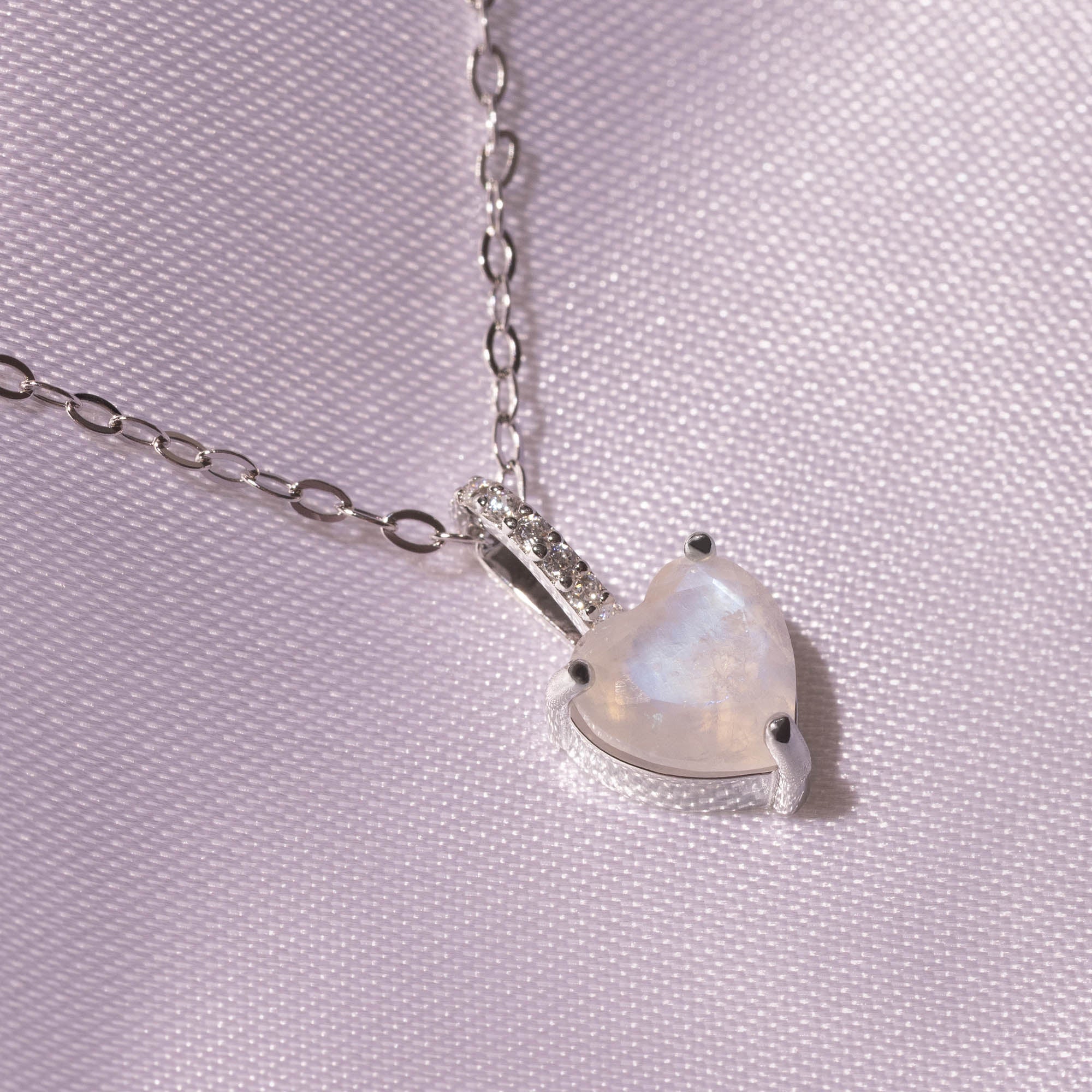 Herzkette mit Edelstein Silber | Halskette