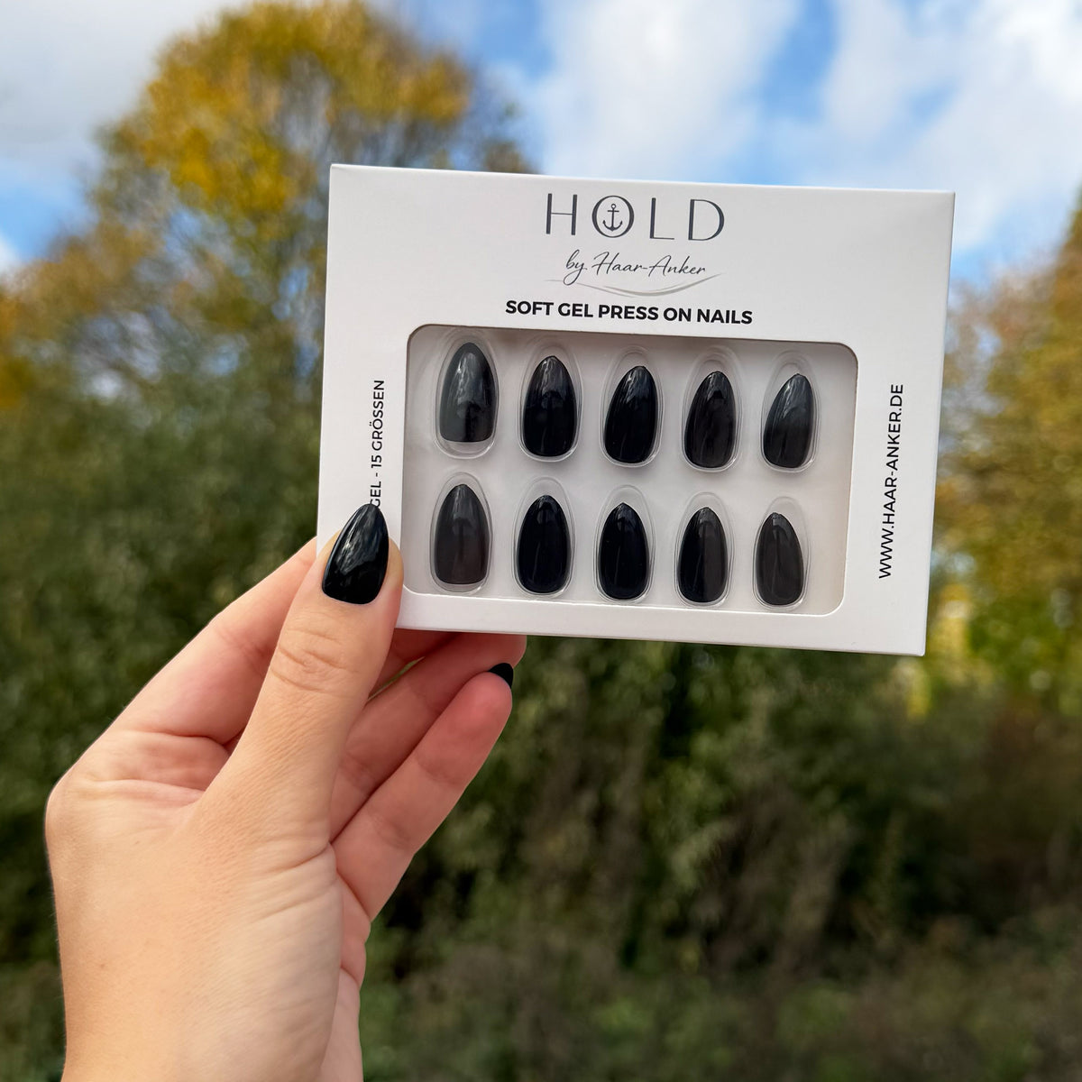 'Black Coffee' Soft Gel Press Ons | Short Almond