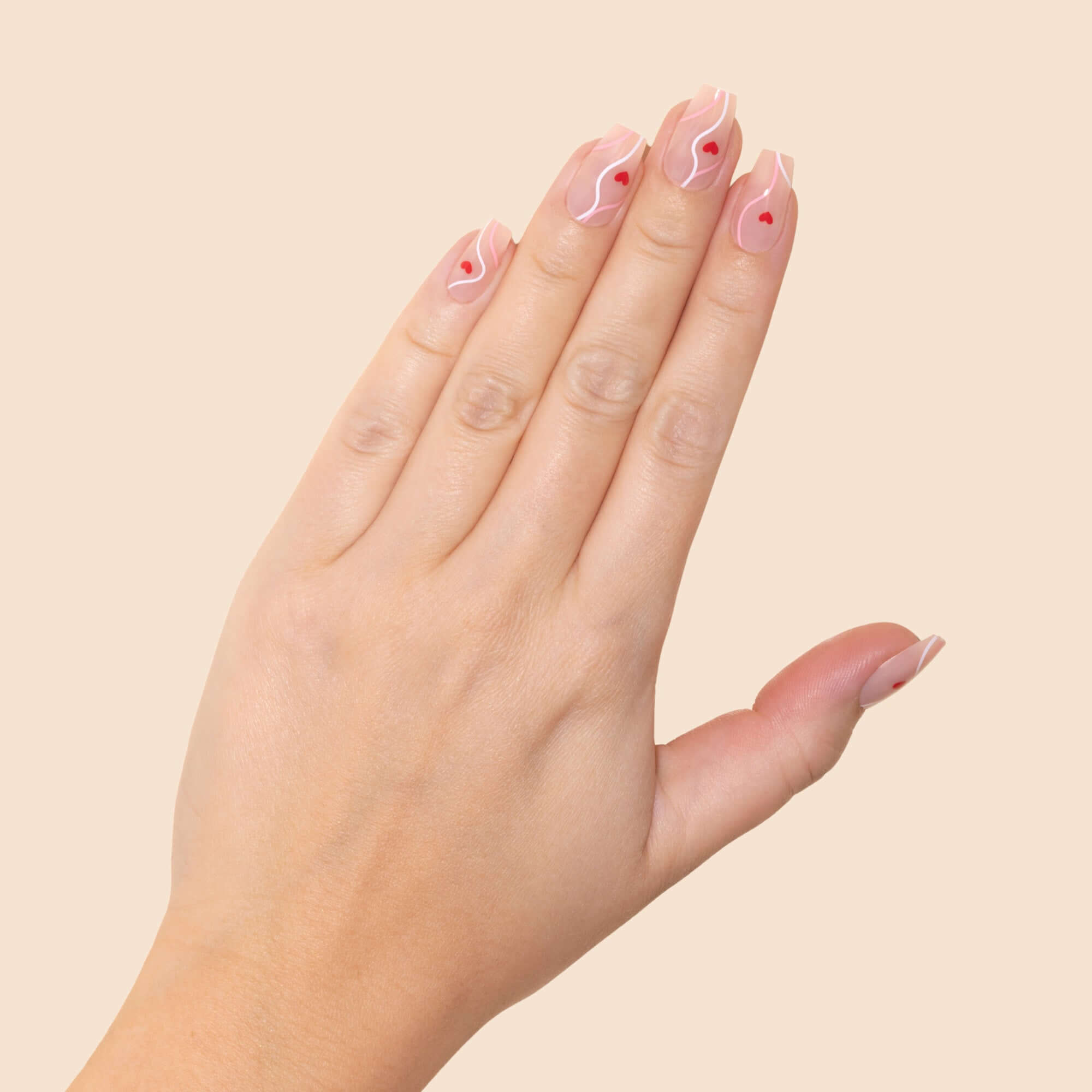 'Heartbeat' Soft Gel Press Ons | Coffin - HAAR-ANKER