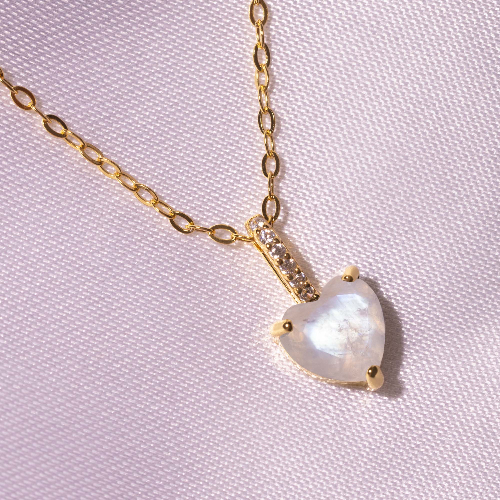 Herzkette mit Edelstein Gold | Halskette