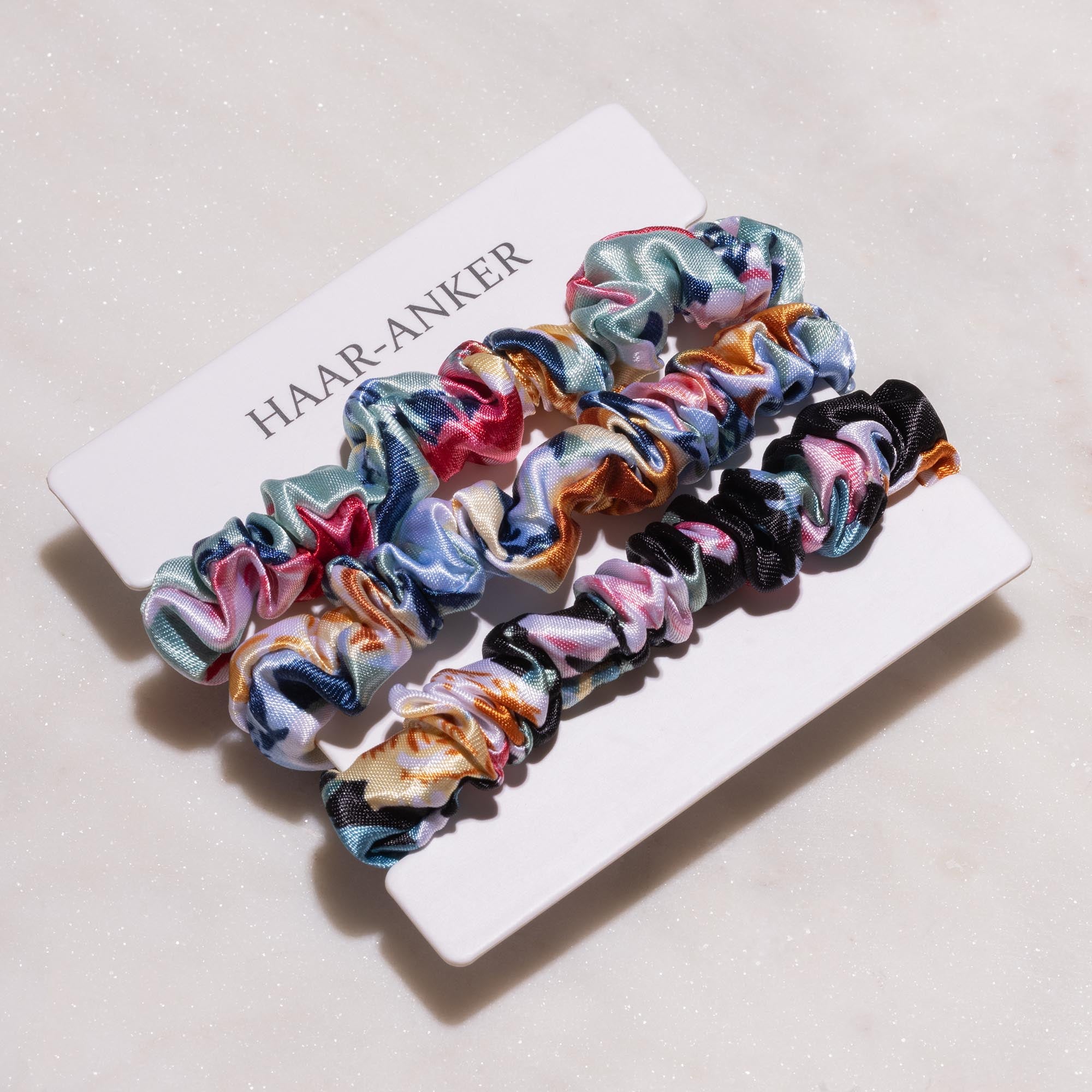 3er Set 'Flower' – Dunkel | Scrunchie-Minis