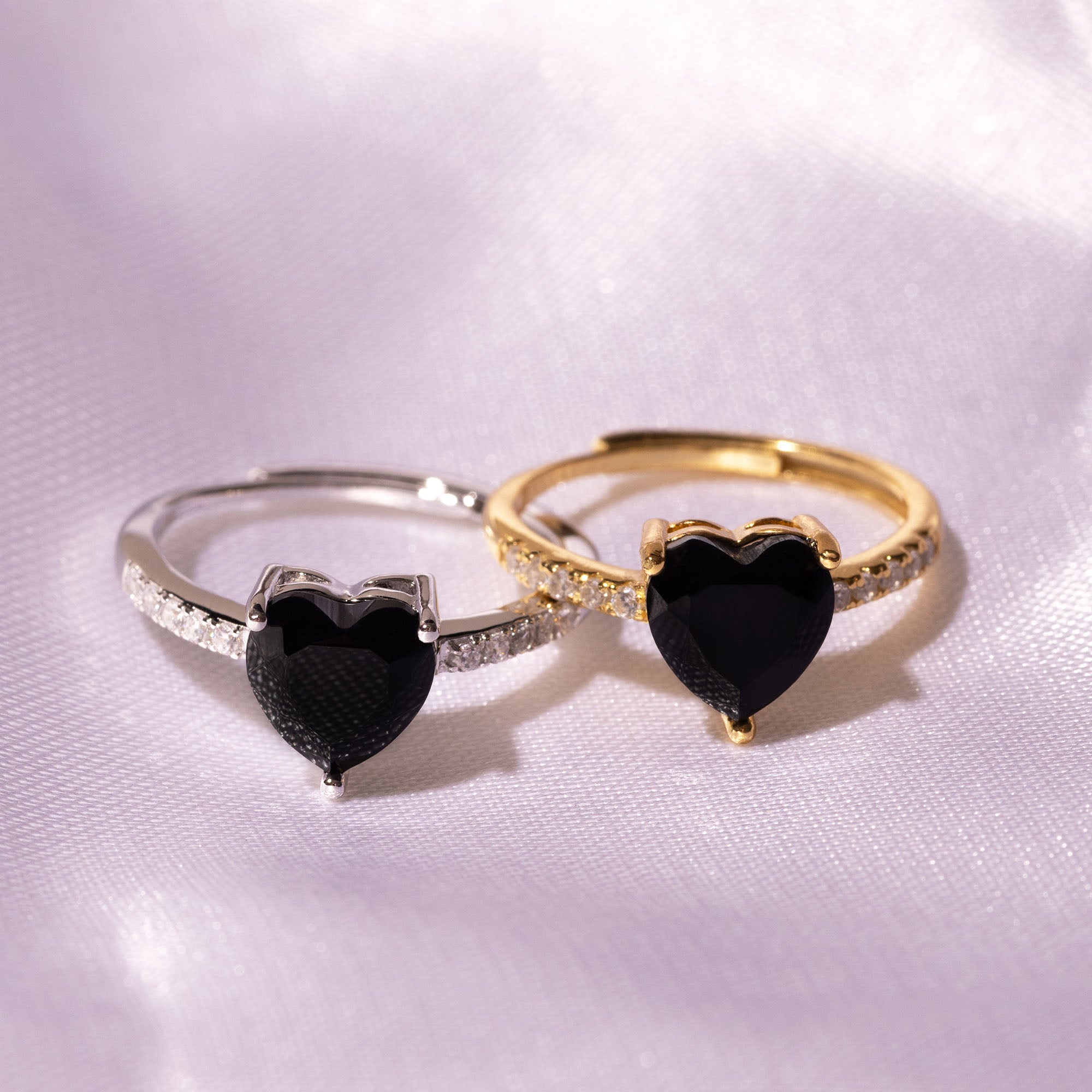 Herzringe mit Edelstein Silber | Ring / HAAR-ANKER