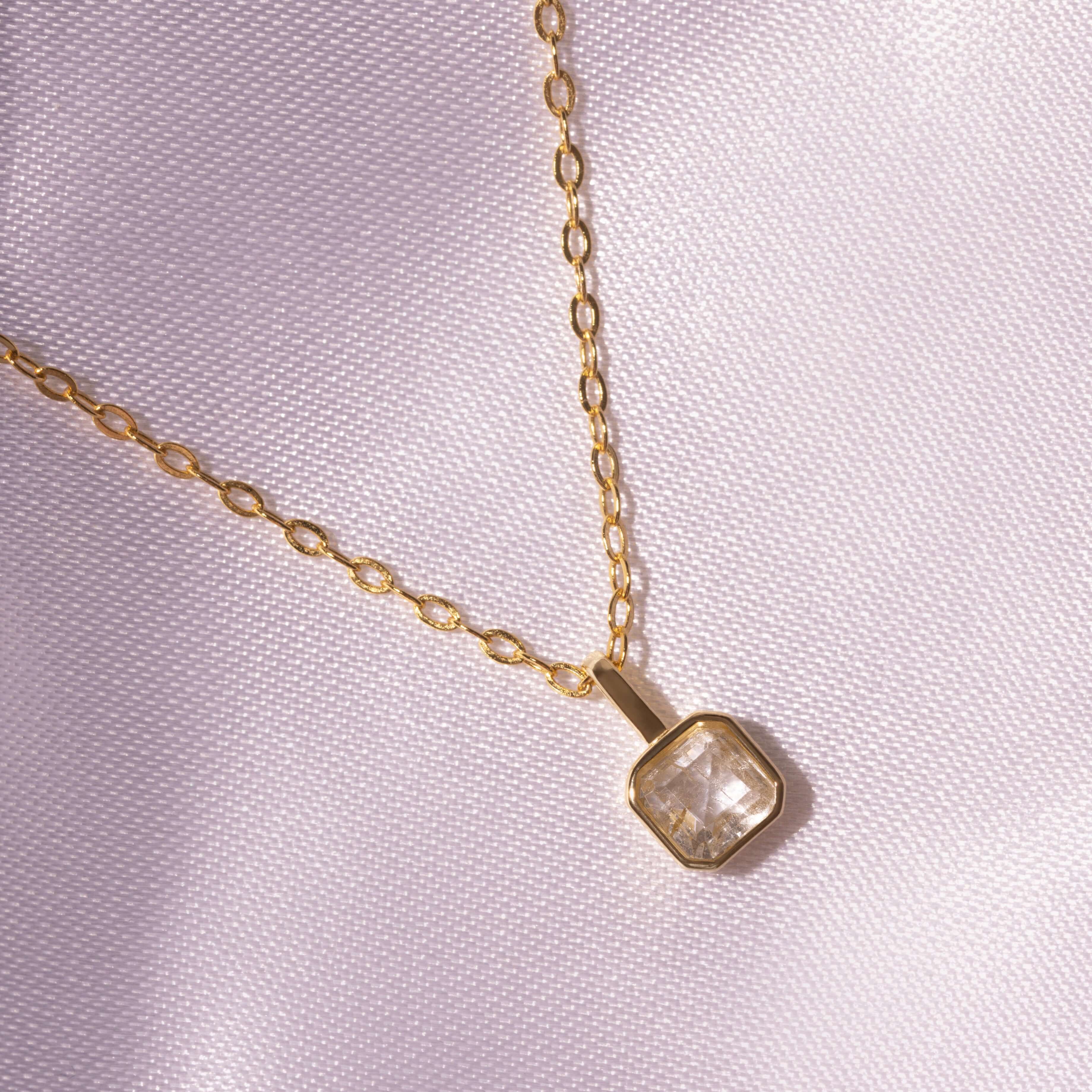 Geburtssteine Quadrat Gold | Charms / HAAR-ANKER