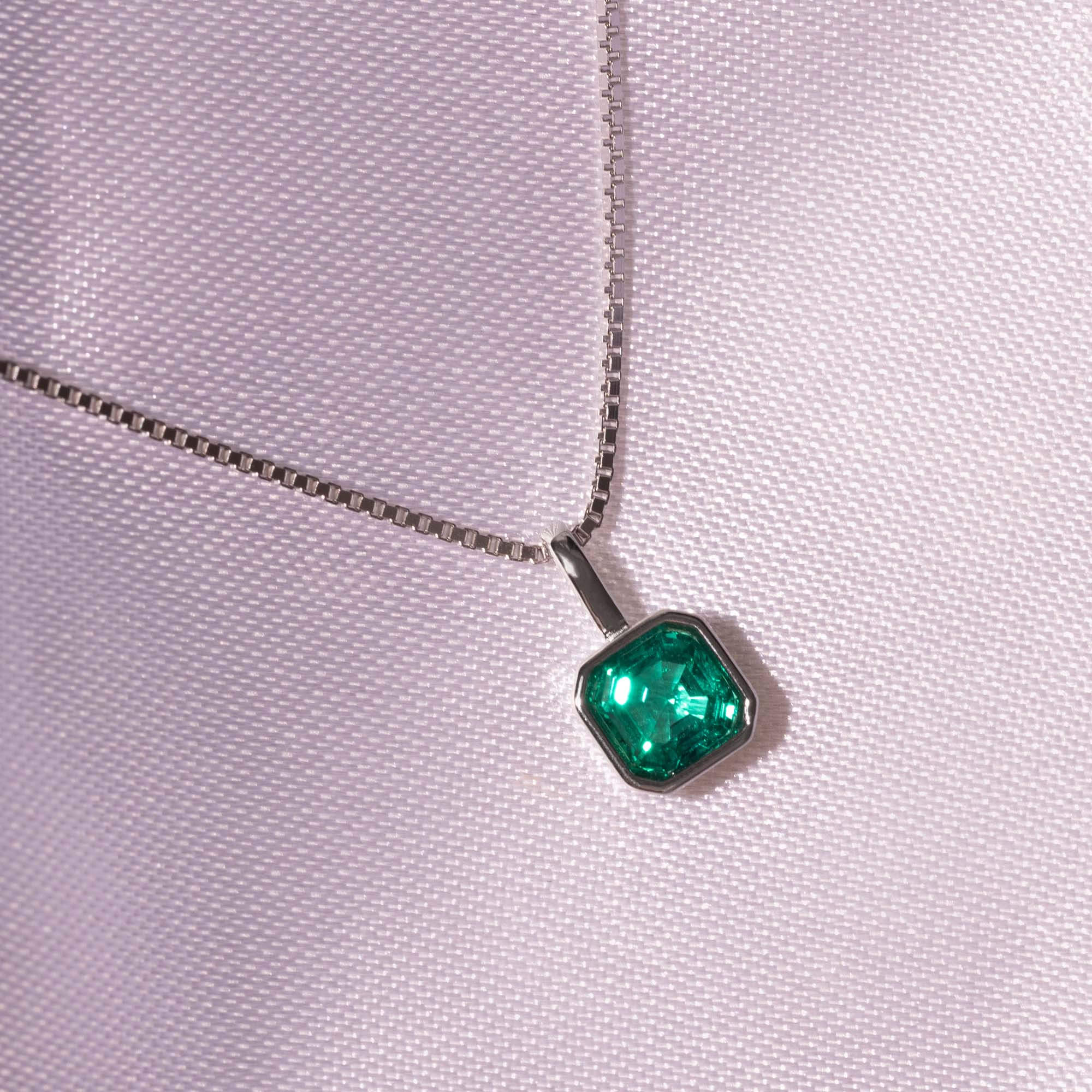 Geburtssteine Quadrat Silber | Charms / HAAR-ANKER