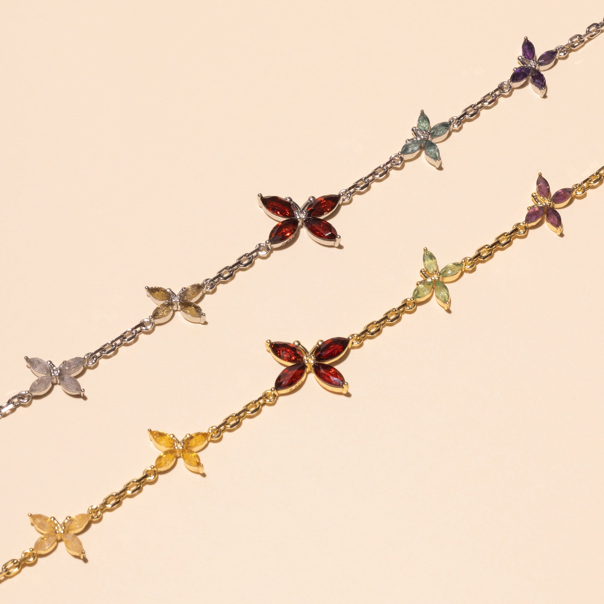 Armband 'Schmetterling mit Edelstein' – Silber | Armband