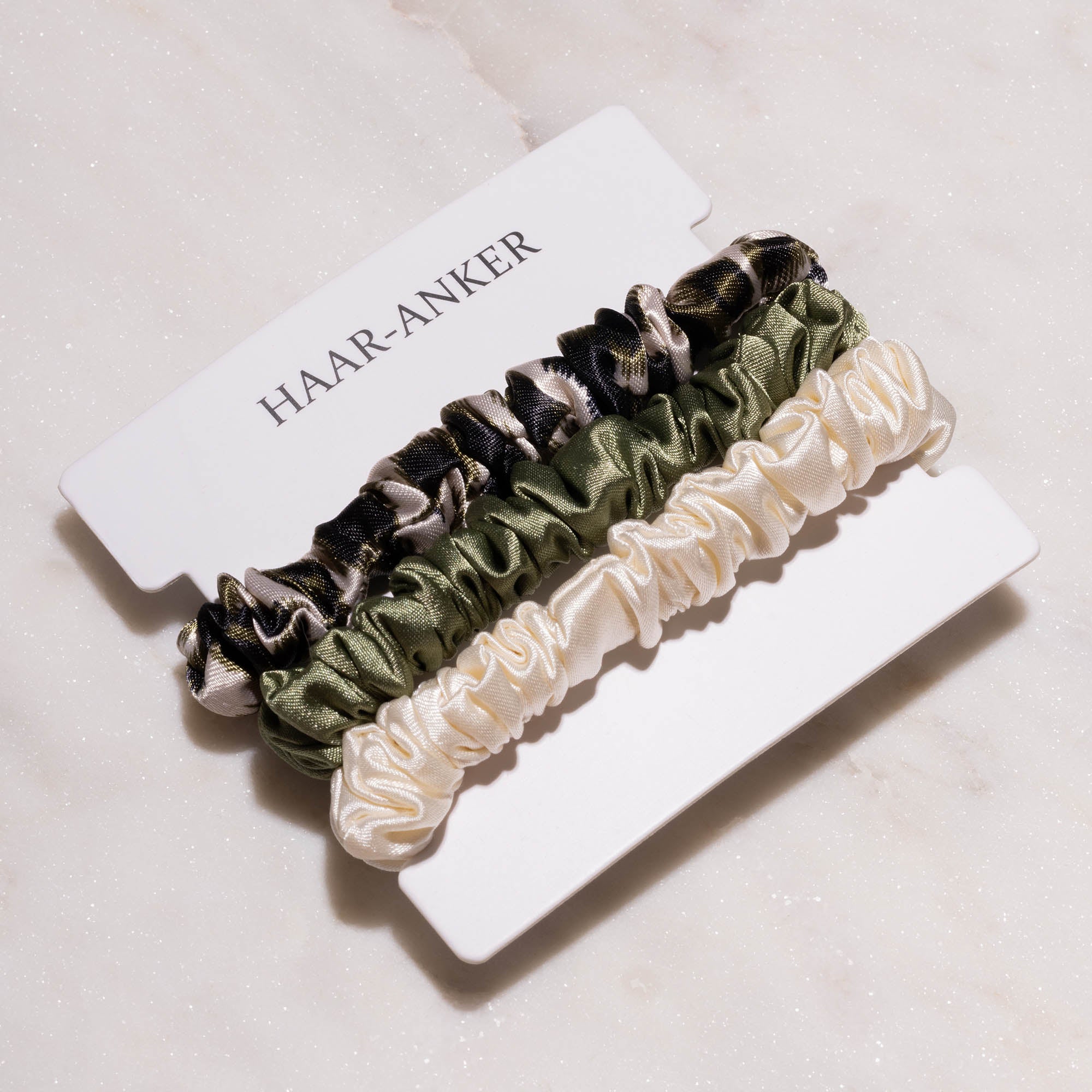 3er Set 'Leo-Olive' | Scrunchie-Minis