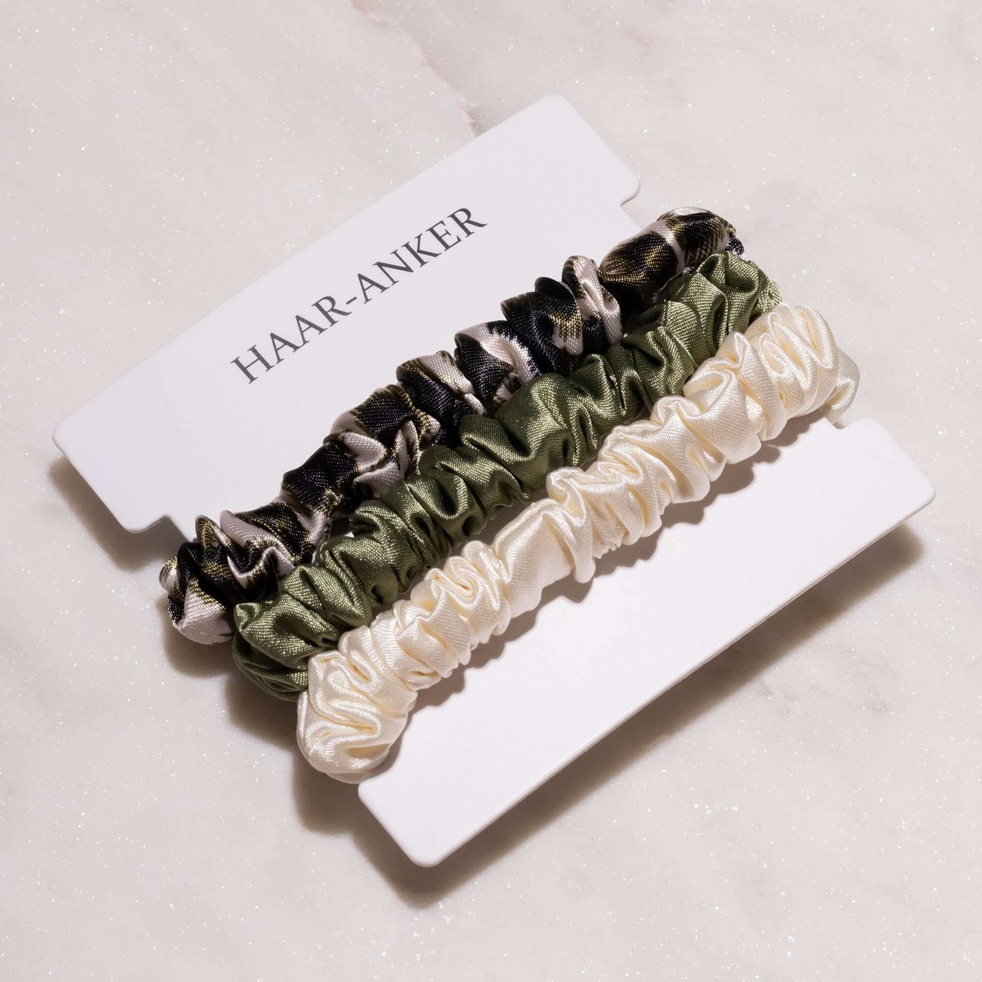 3er Set 'Leo-Olive' | Scrunchie-Minis
