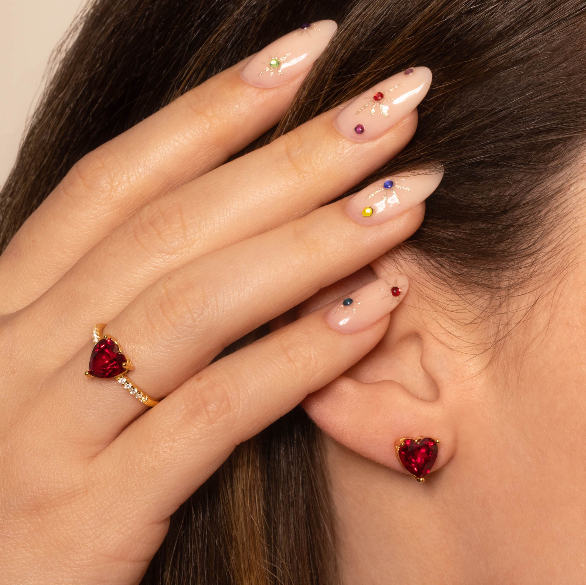 Herz-Ohrring mit Edelstein Silber | Ohrring