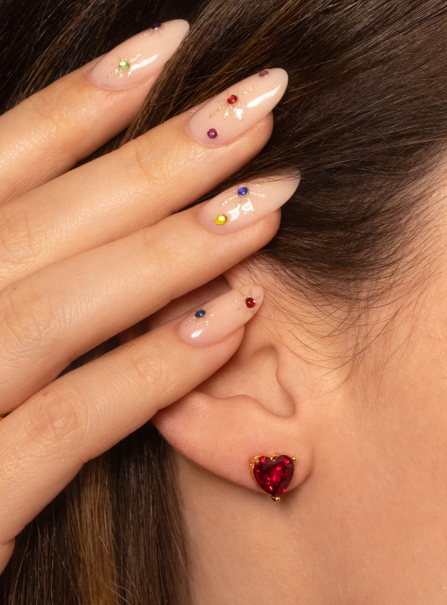 Herz-Ohrring mit Edelstein Silber | Ohrring | HAAR-ANKER