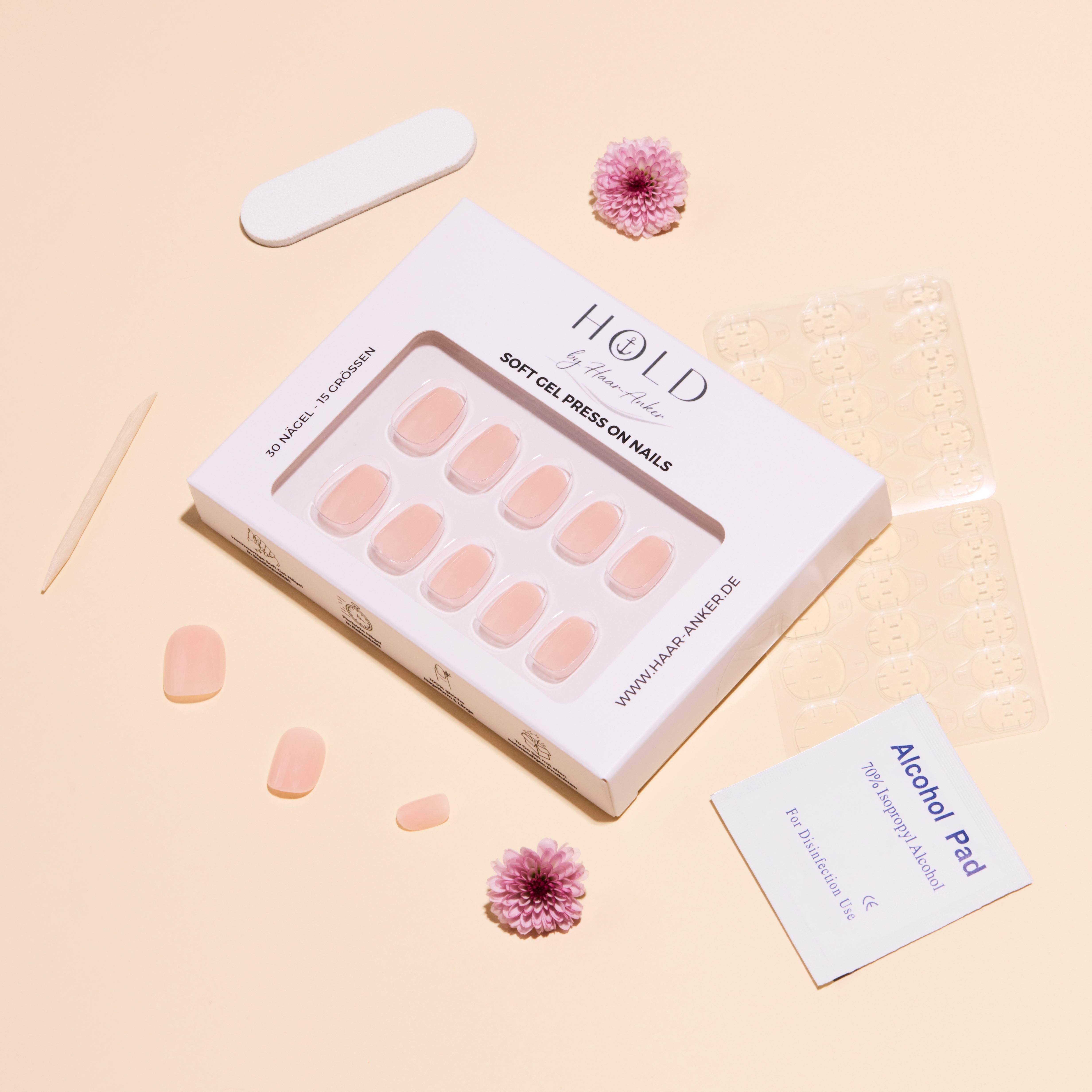 'Bare Nude' Soft Gel Press Ons | Short Round