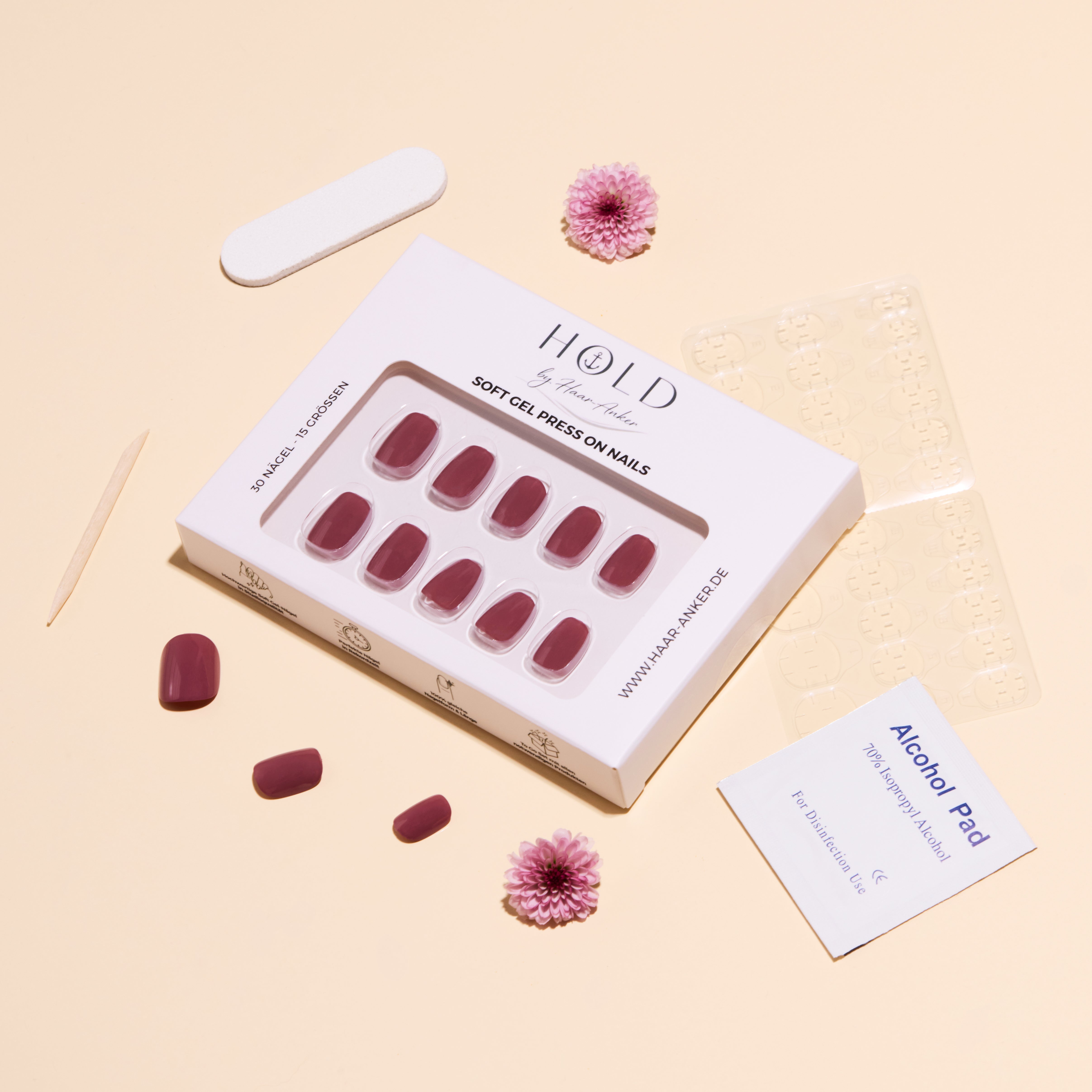 'Mauve Mood' Soft Gel Press Ons | Short Round