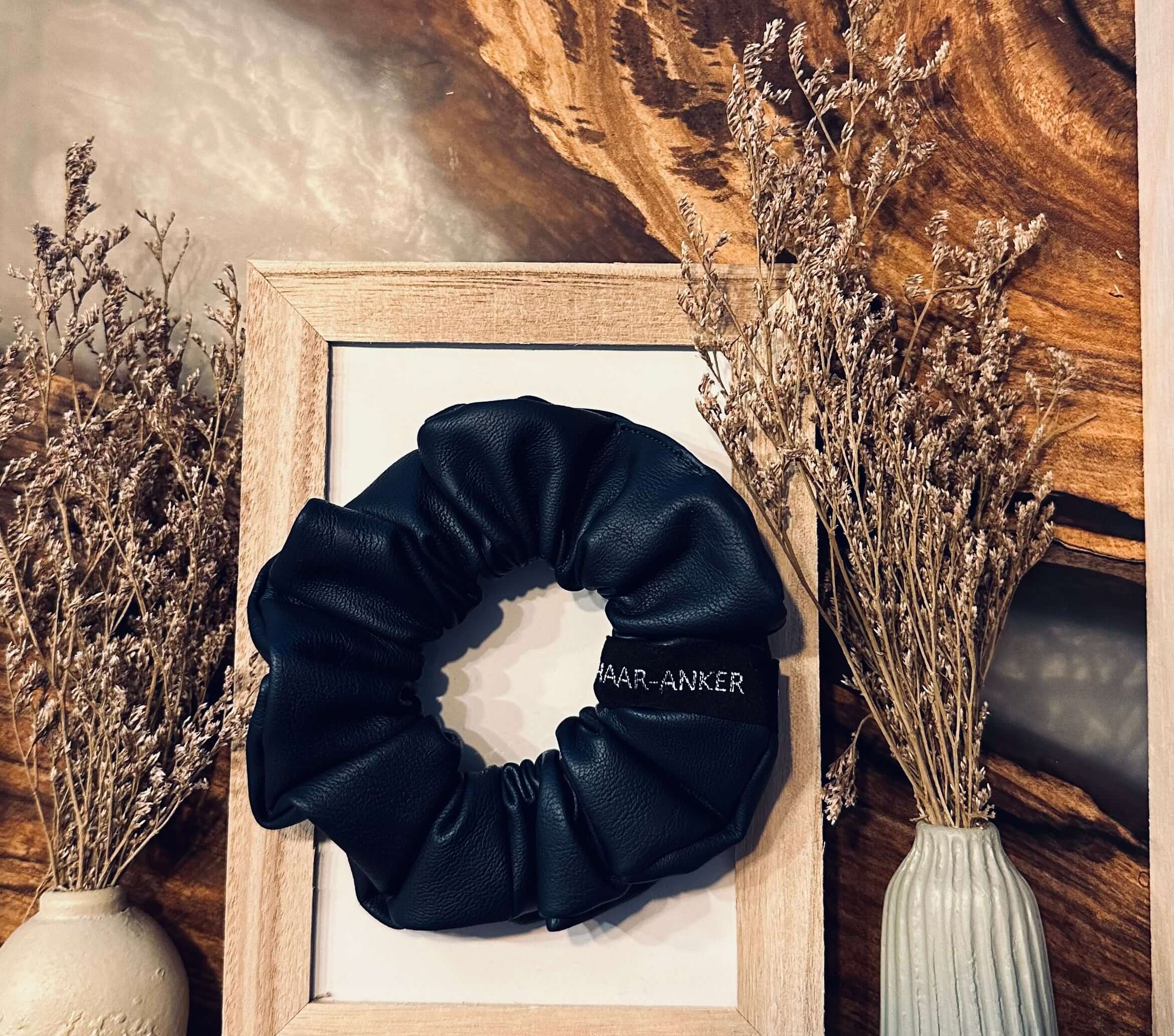 Veganes Leder Blau | Scrunchie | HAAR-ANKER