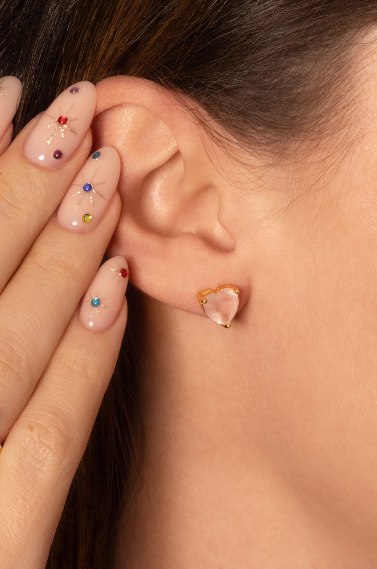 Herz-Ohrring mit Edelstein Silber | Ohrring | HAAR-ANKER