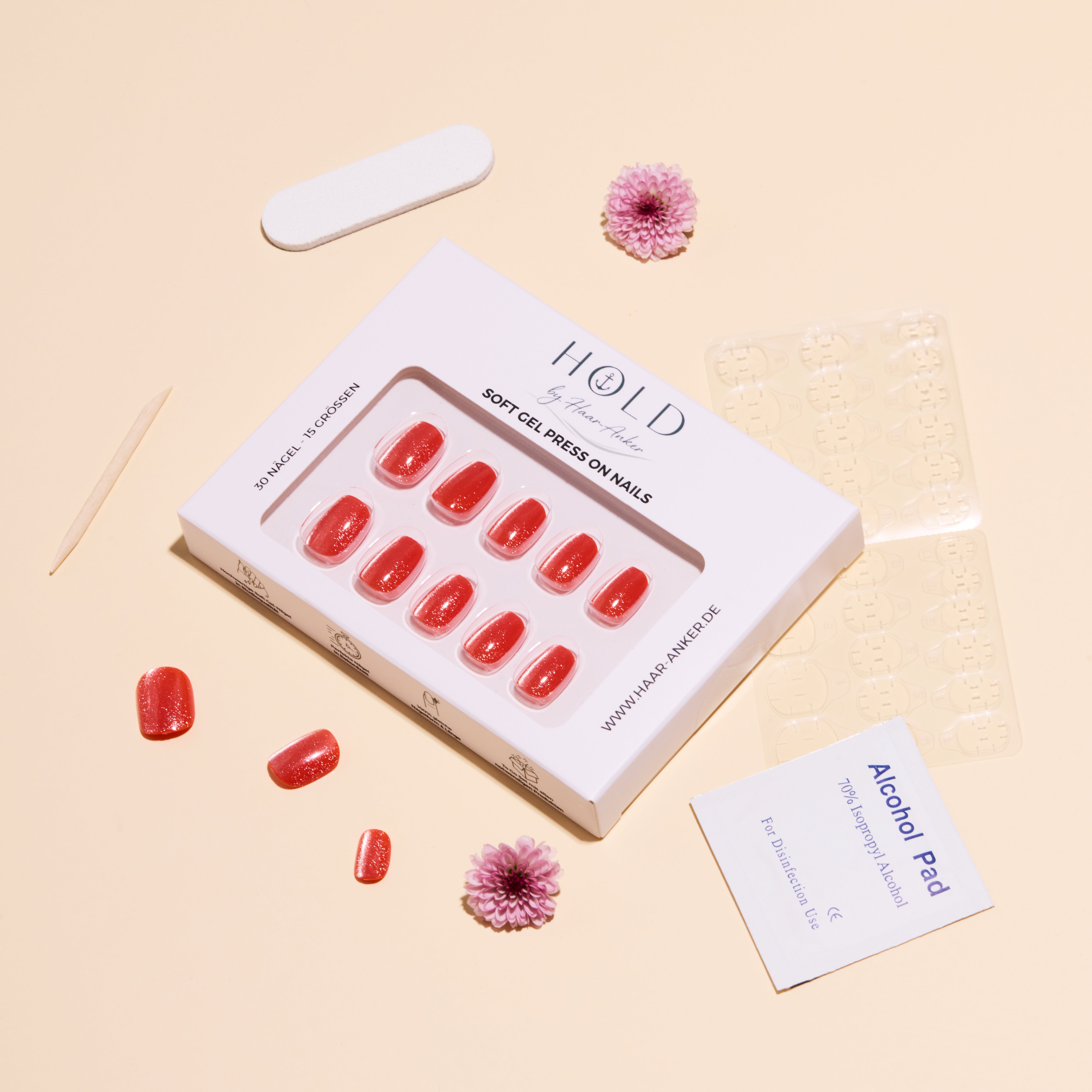 'Fire Glaze' Soft Gel Press Ons | Short Round