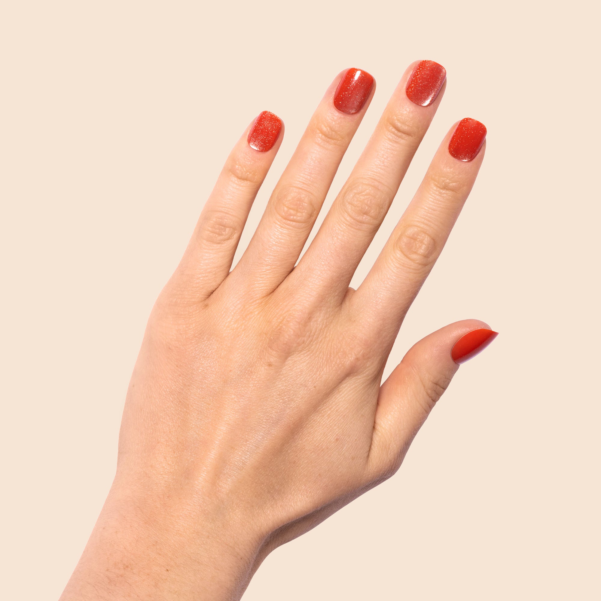 'Fire Glaze' Soft Gel Press Ons | Short Round