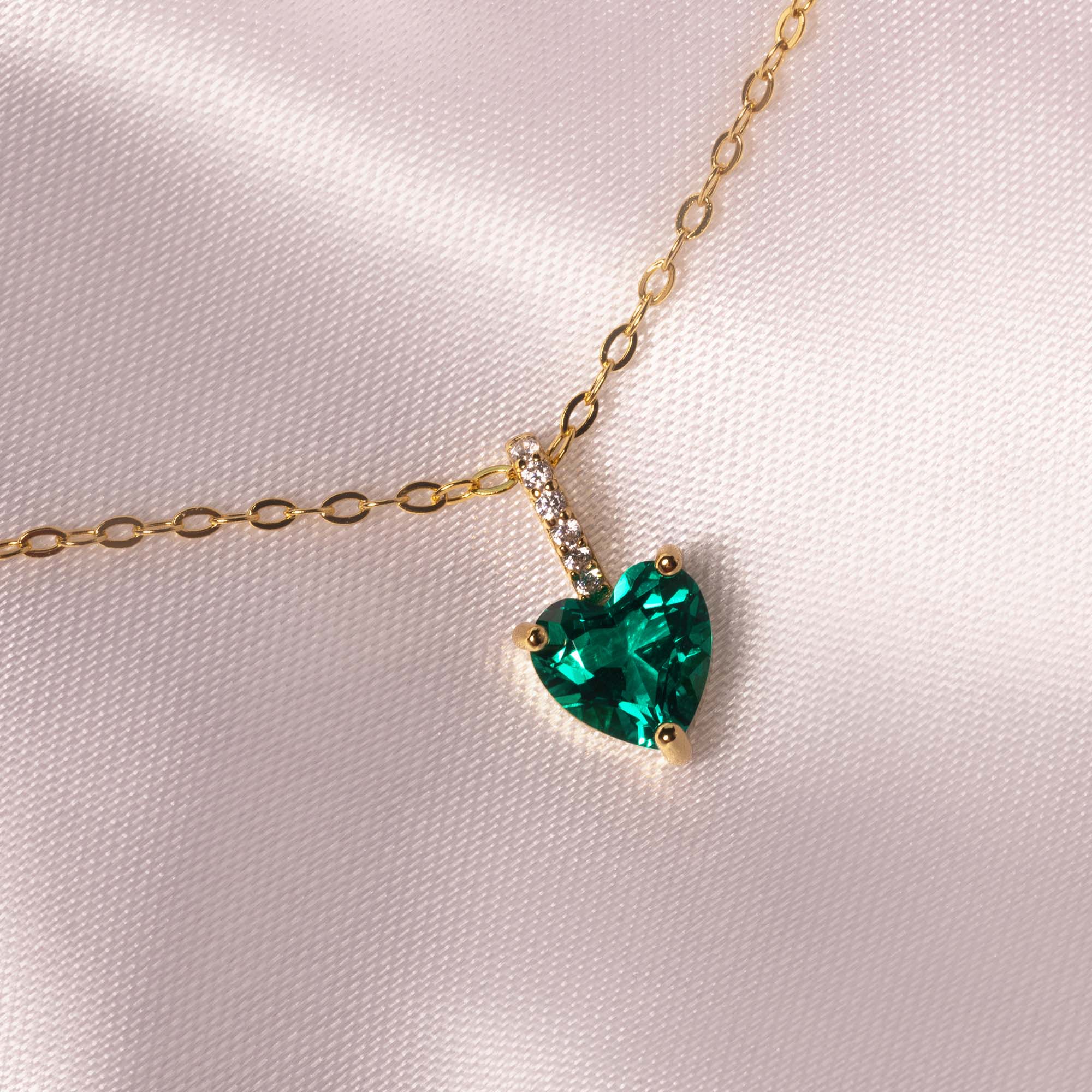 Herzkette mit Edelstein Gold | Halskette | HAAR-ANKER