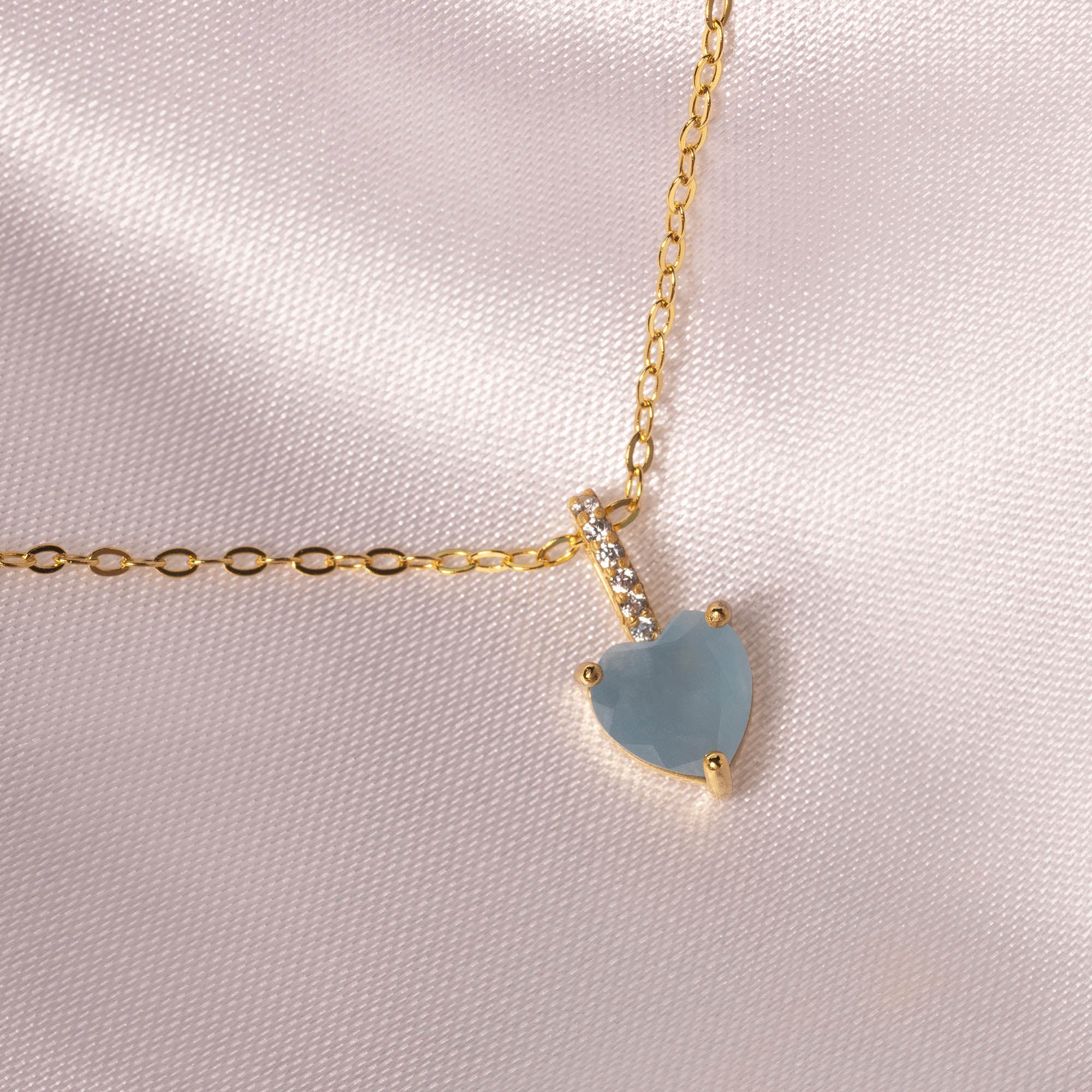 Herzkette mit Edelstein Gold | Halskette | HAAR-ANKER