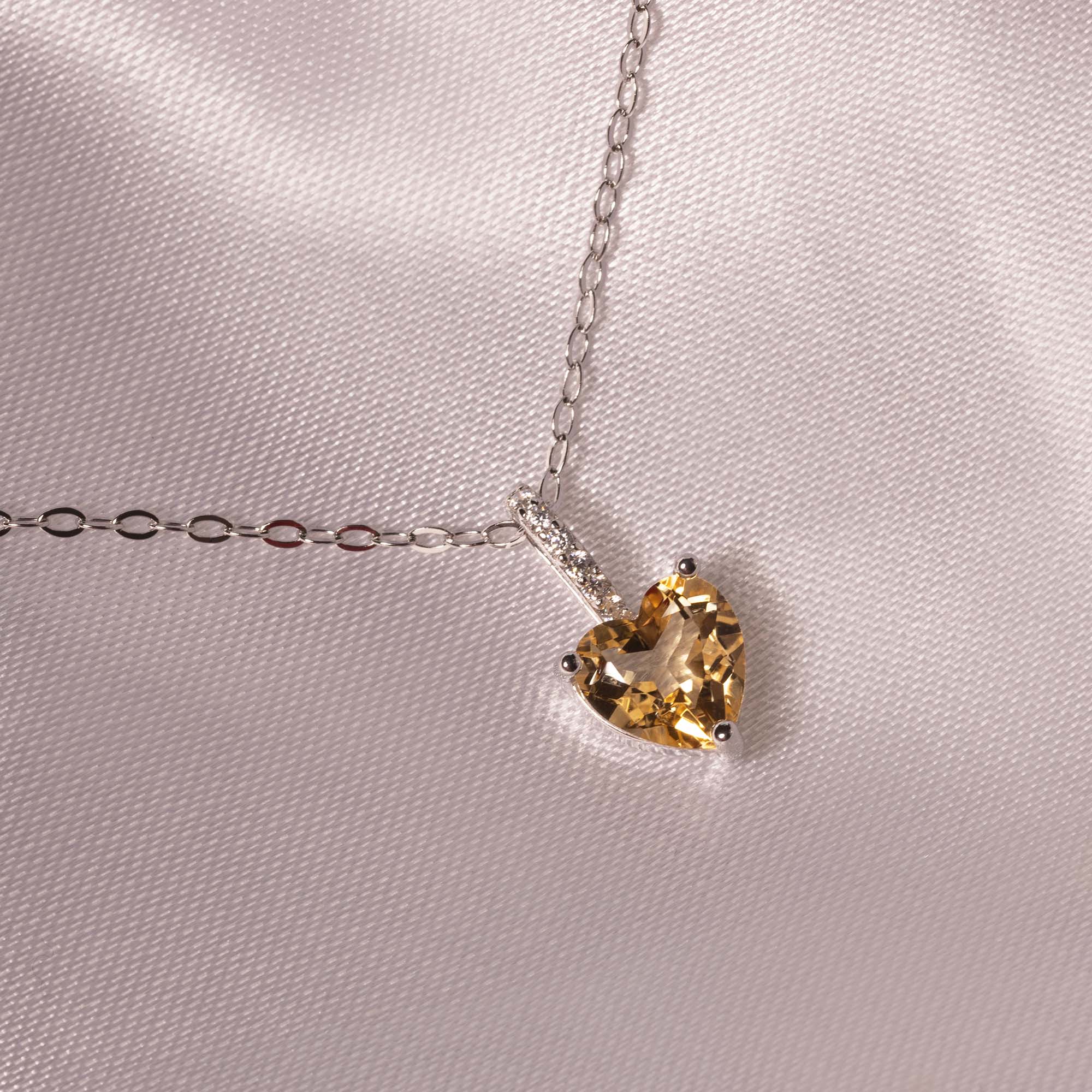 Herzkette mit Edelstein Silber | Halskette | HAAR-ANKER