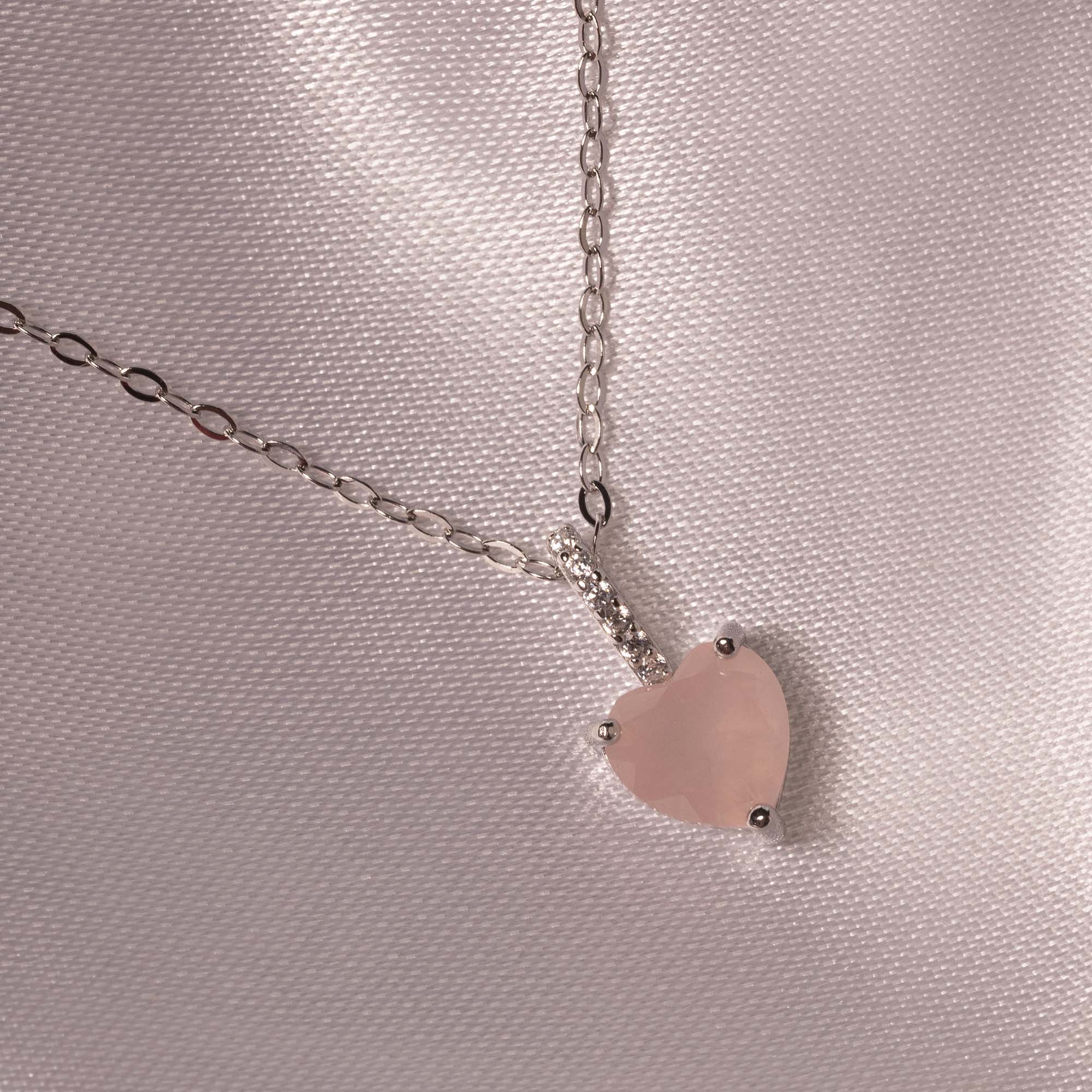 Herzkette mit Edelstein Silber | Halskette | HAAR-ANKER