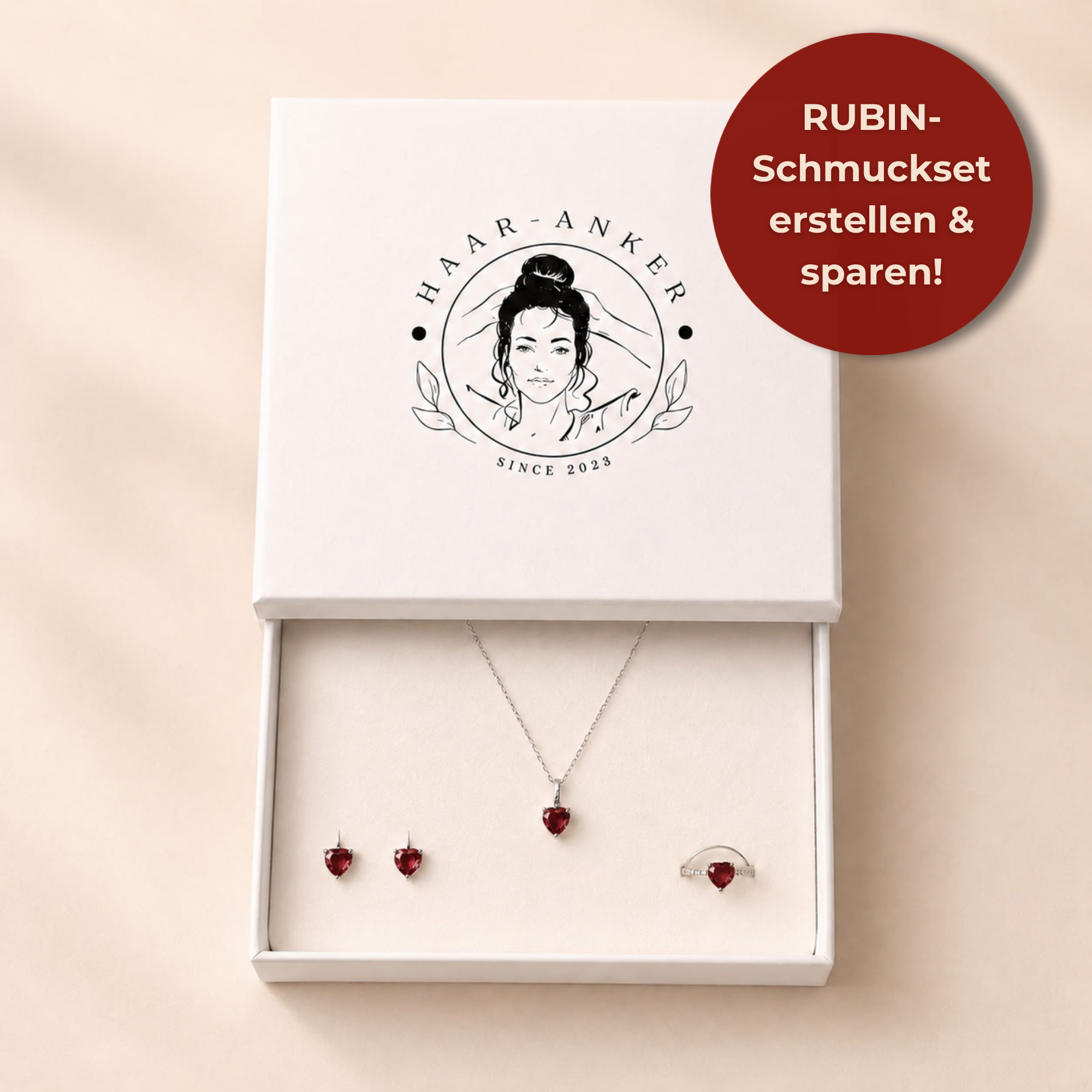 Bundle 'Rubin' Herzkollektion | Schmuckset