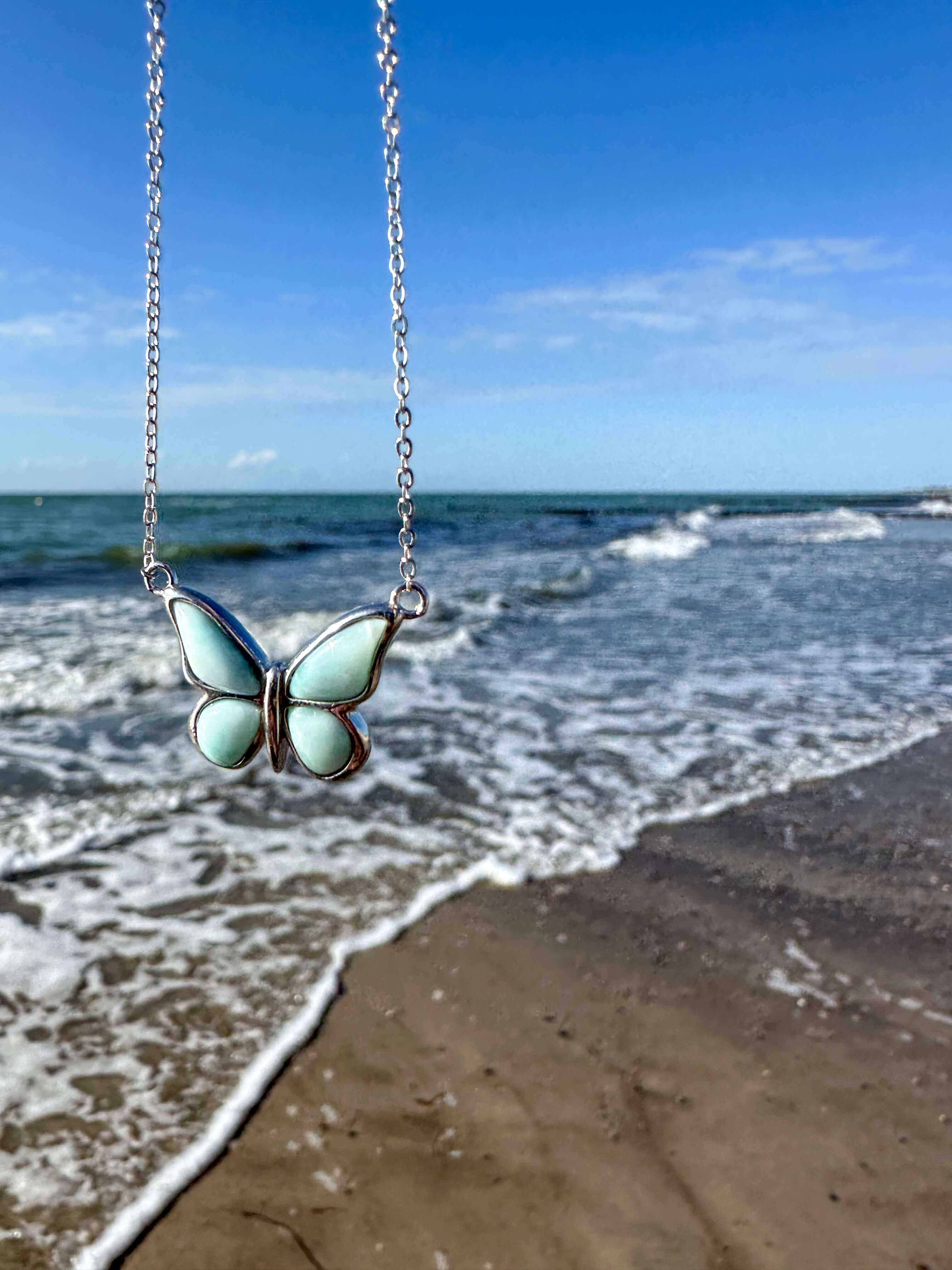 Larimar Schmetterlingskette | Silber | HAAR-ANKER