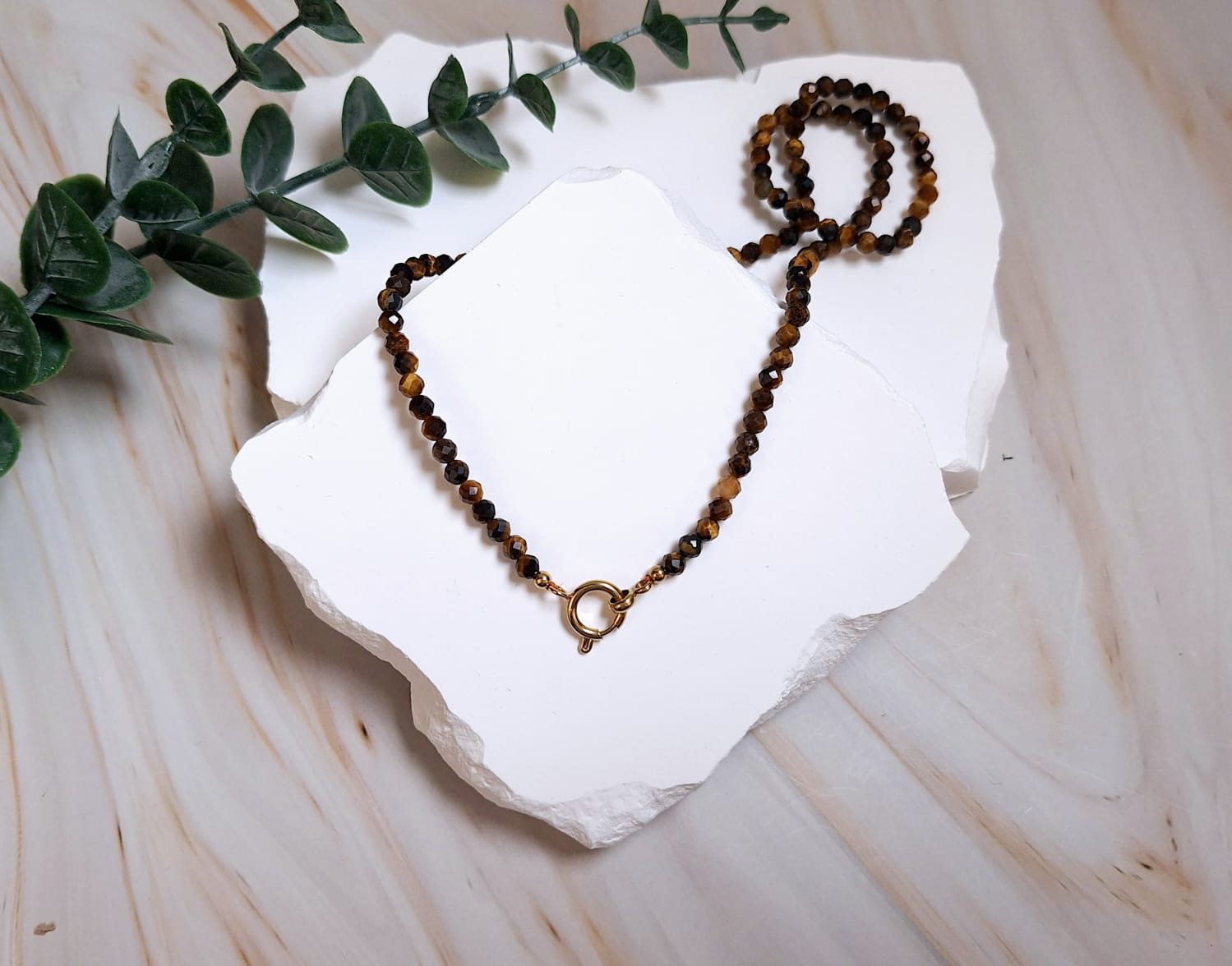 Charmkette Gold mit Edelstein | Halskette