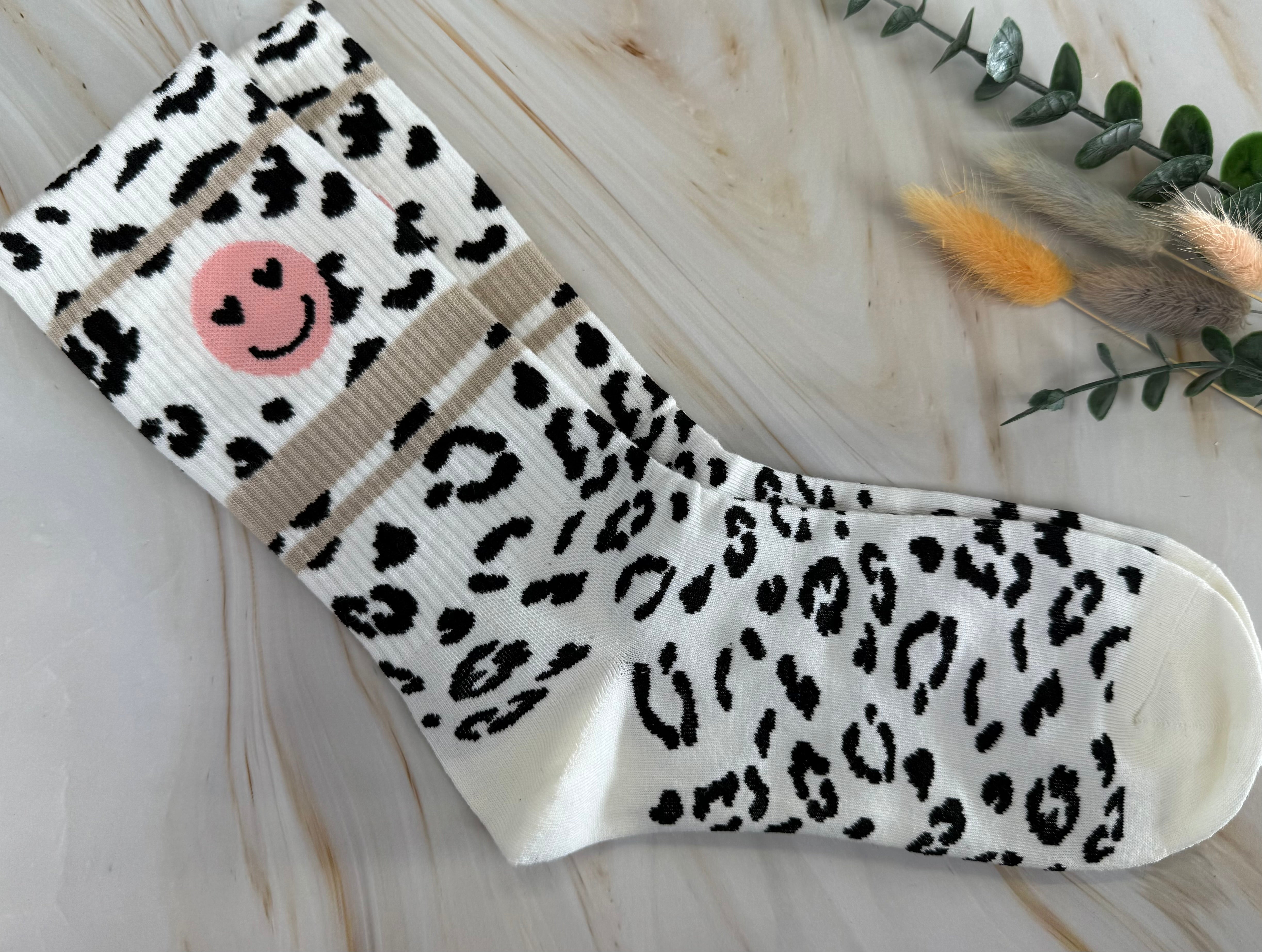 Leo Smiley Beige lang | Socken