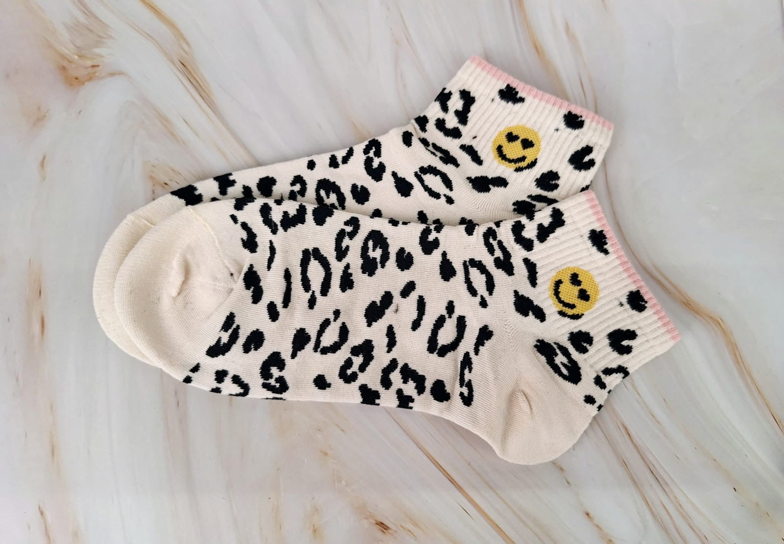 Leo Smiley Rosa | Socken