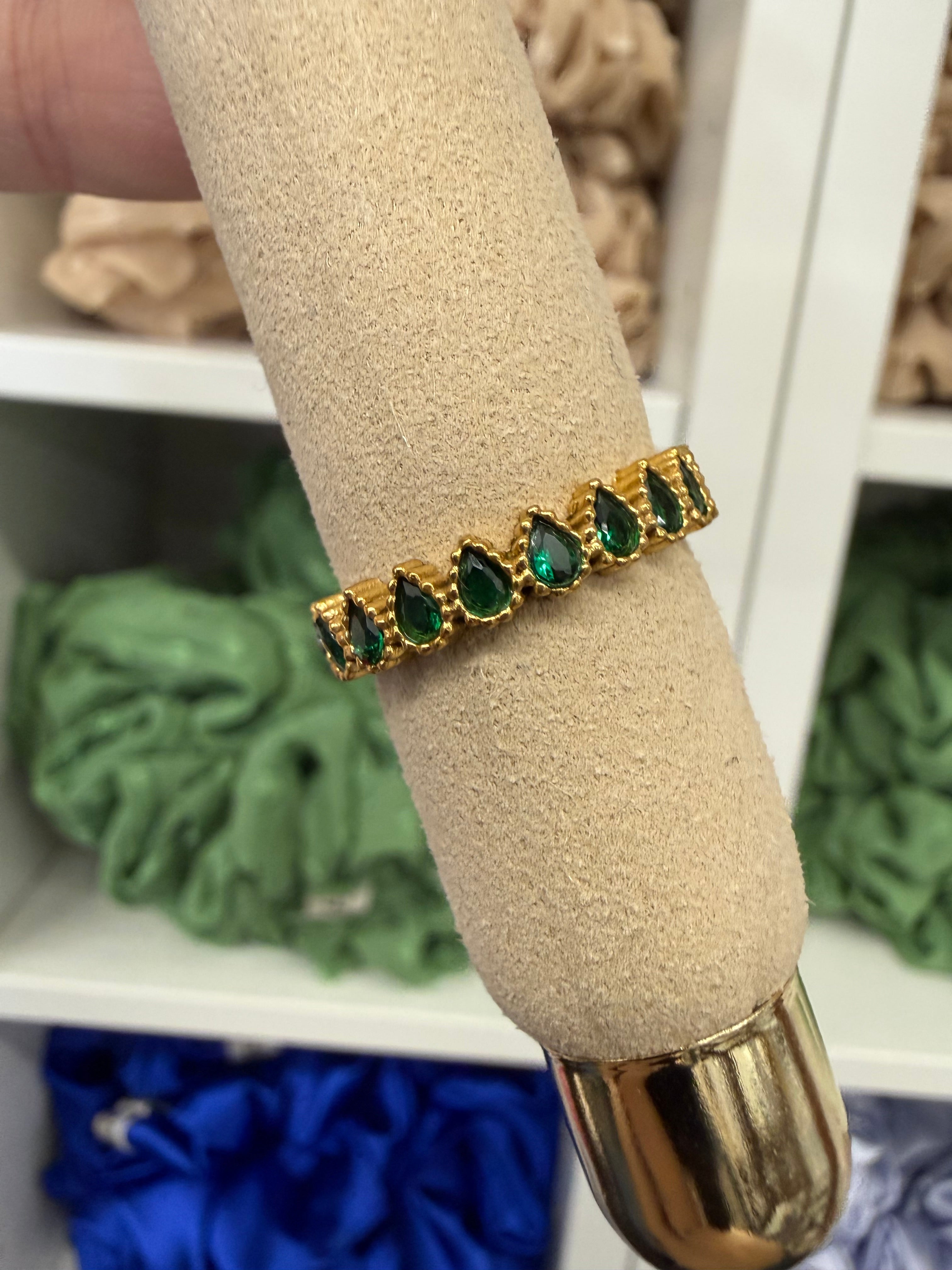 Ring kleine Tropfen Edelstahl vergoldet | Ring