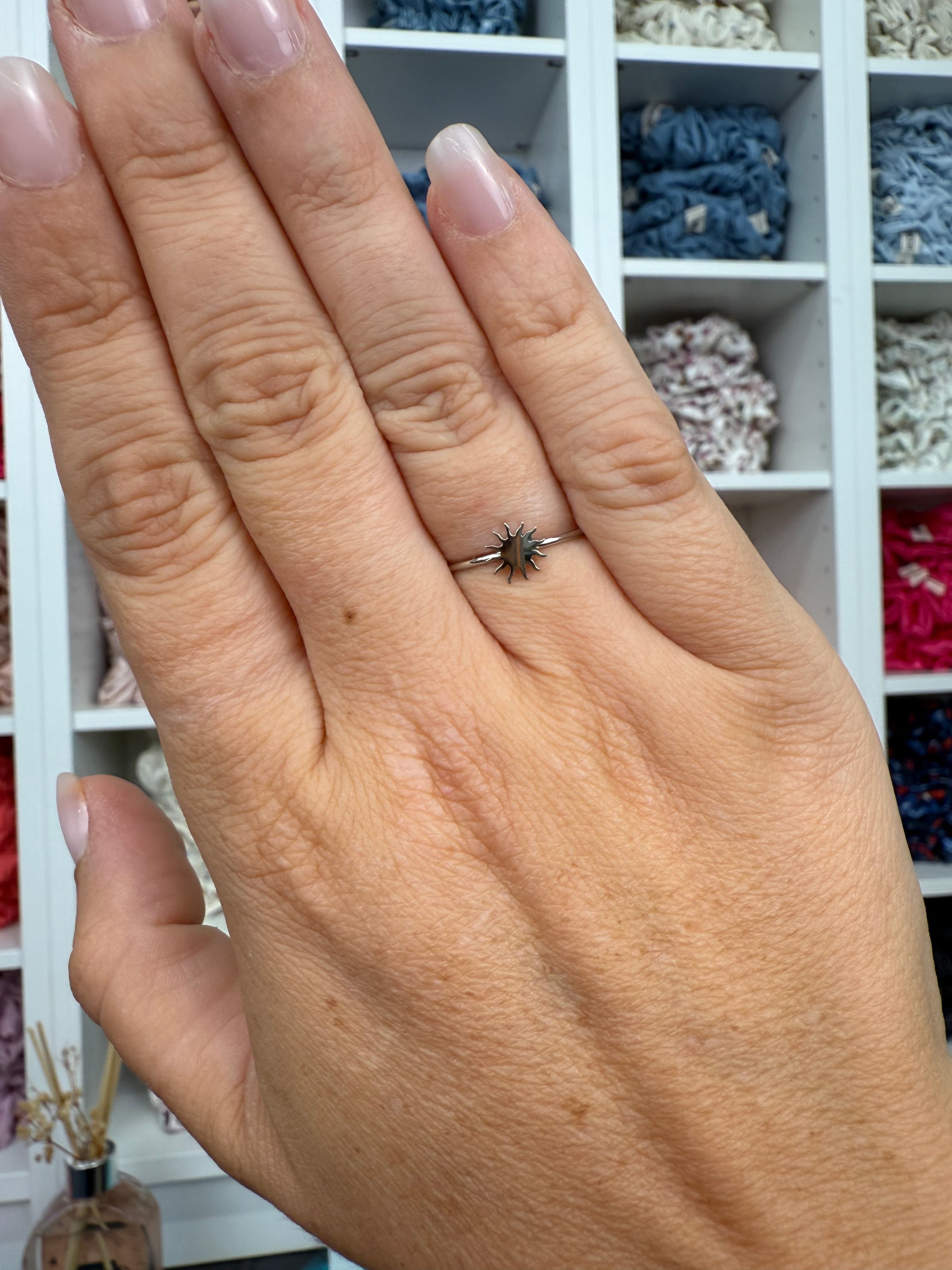 Ring mit Sonne Edelstahl | Ring