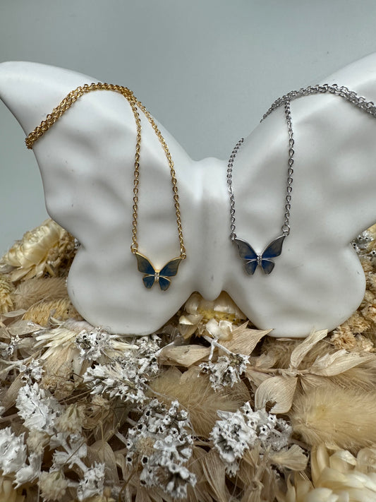 Schmetterlingskette | Halskette in Silber/Gold