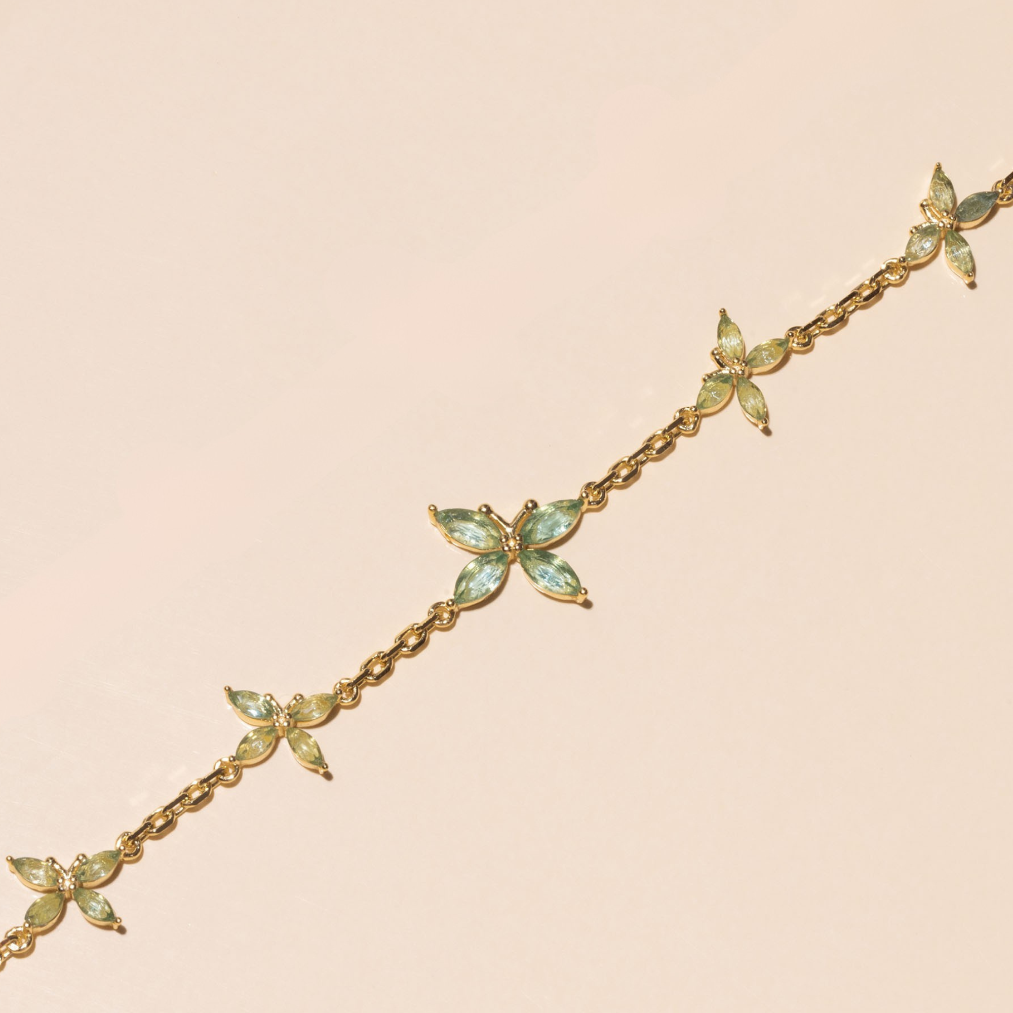 Armband 'Schmetterling mit Edelstein' – Gold | Armband