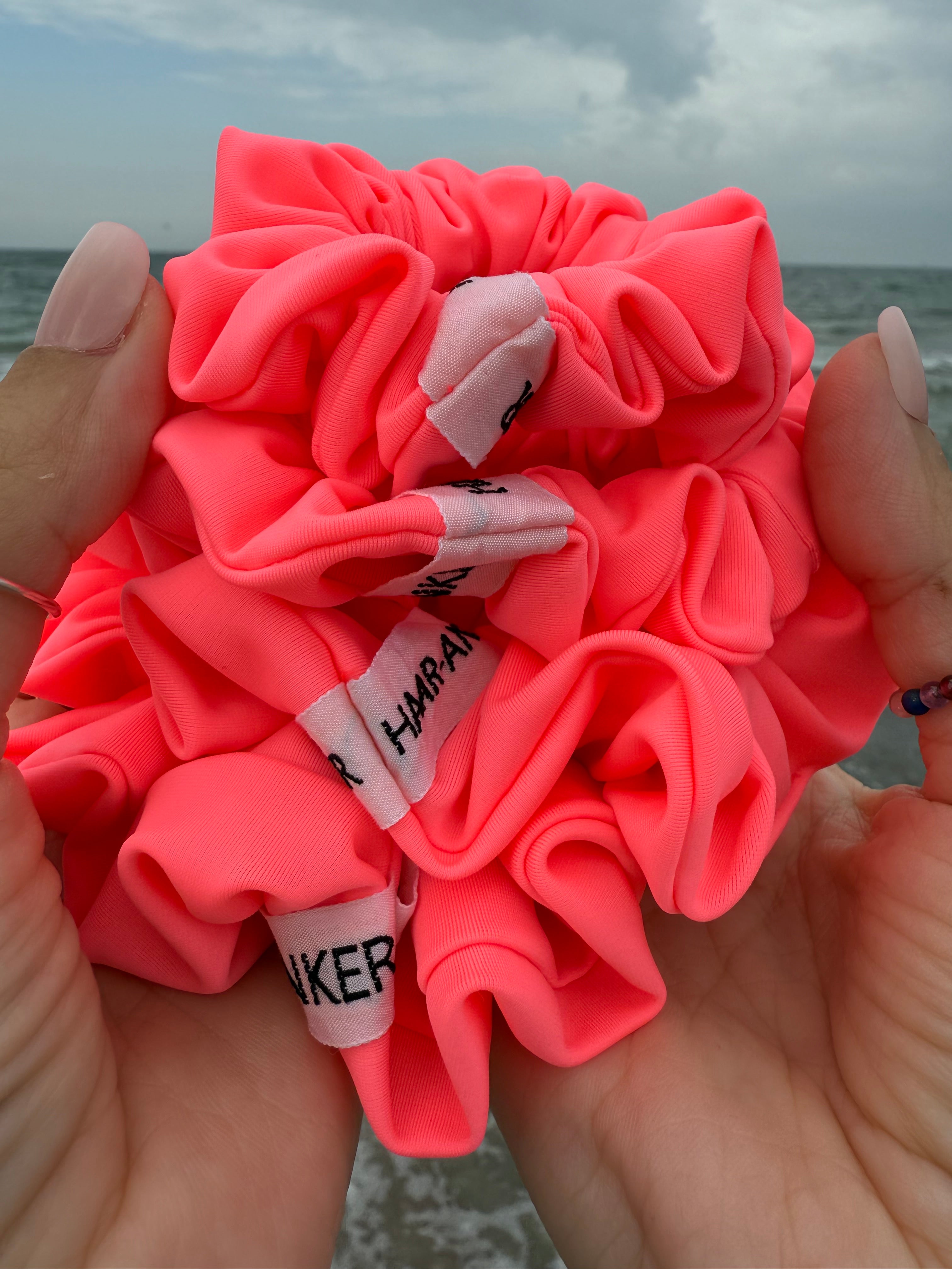 Neon Koralle – Active Kollektion | Scrunchie