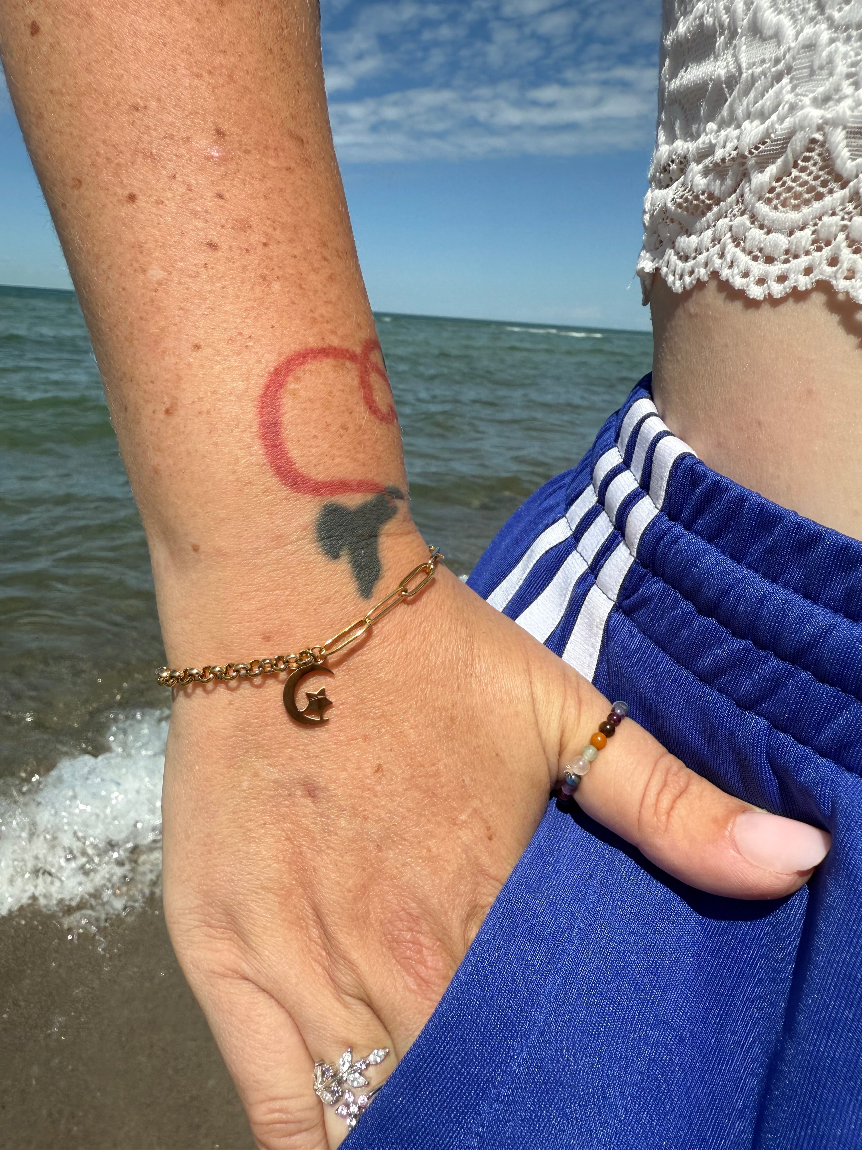Mond Edelstahl vergoldet | Armband