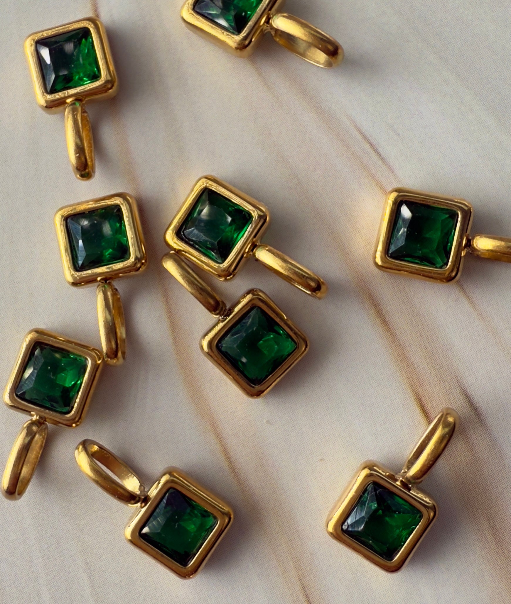 Geburtssteine Edelstahl vergoldet | Charms