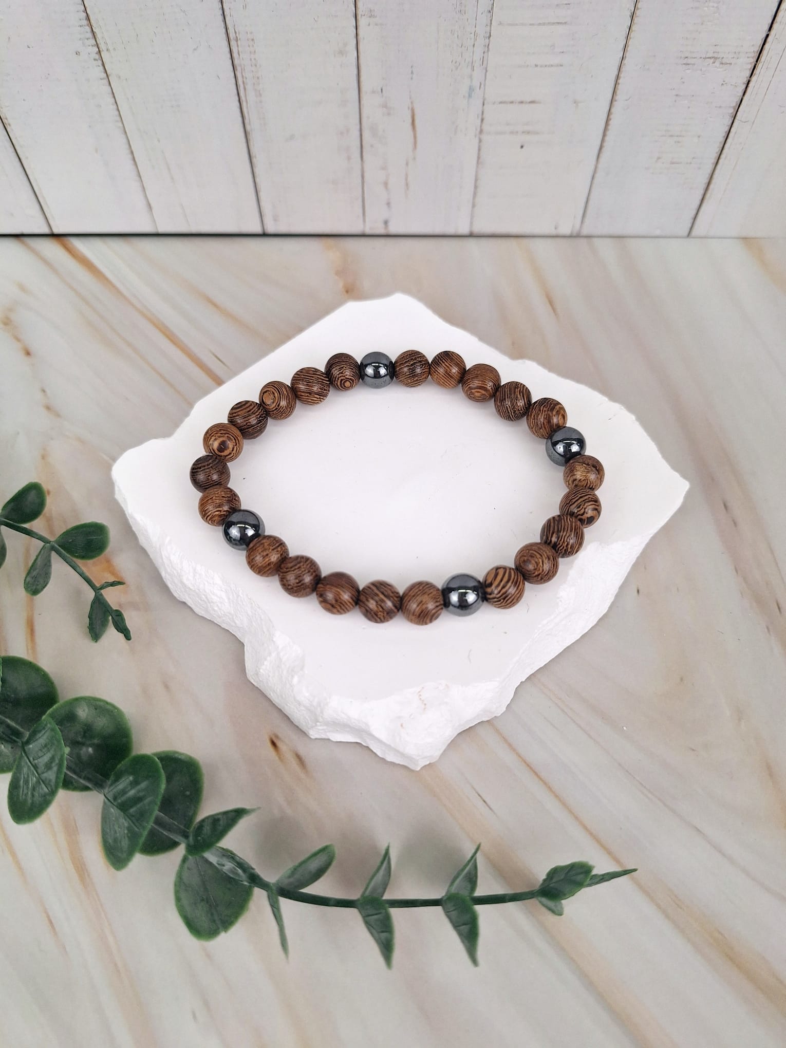 Holz - Hämatit | Männerarmband | HAAR-ANKER