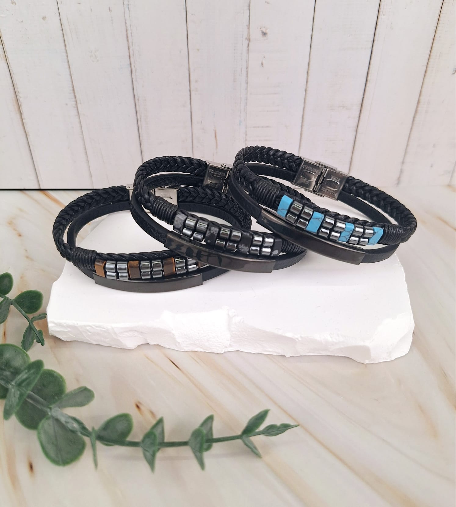 Edelstahl glänzend Anthrazit | Männerarmband | HAAR-ANKER