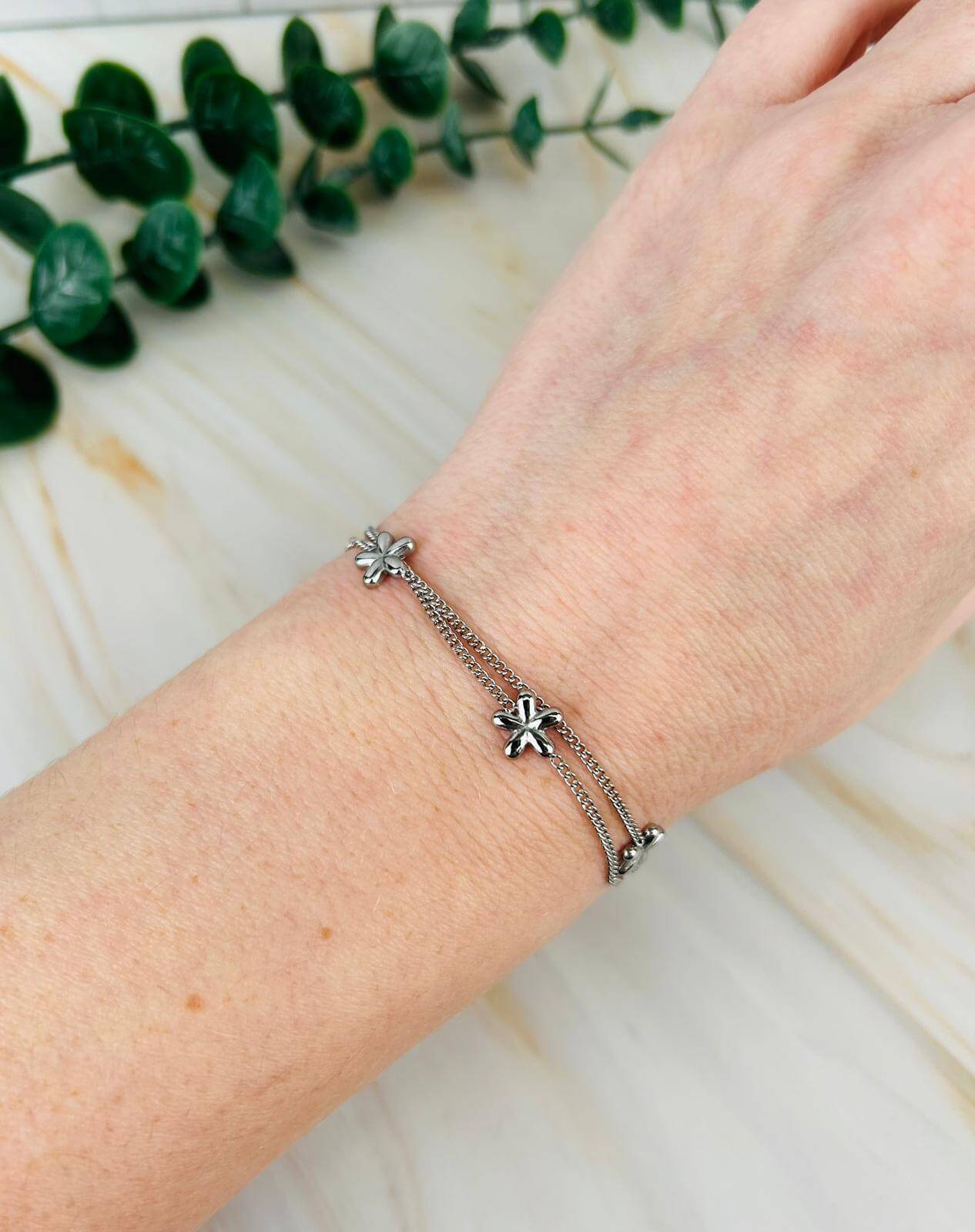 Armband Zweireihig Blume | Armband | HAAR-ANKER
