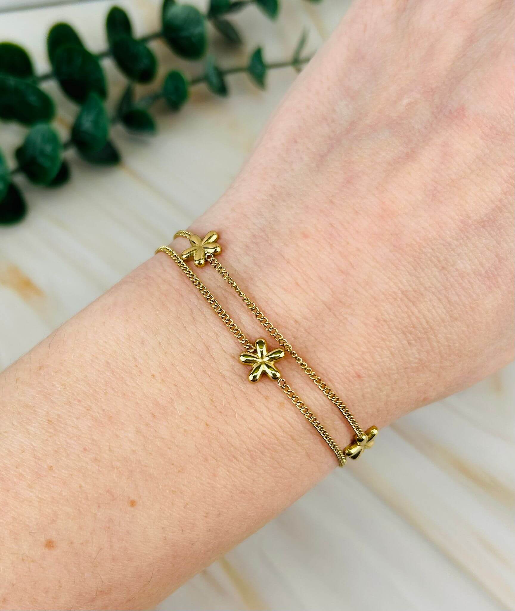 Armband Zweireihig Blume | Armband | HAAR-ANKER