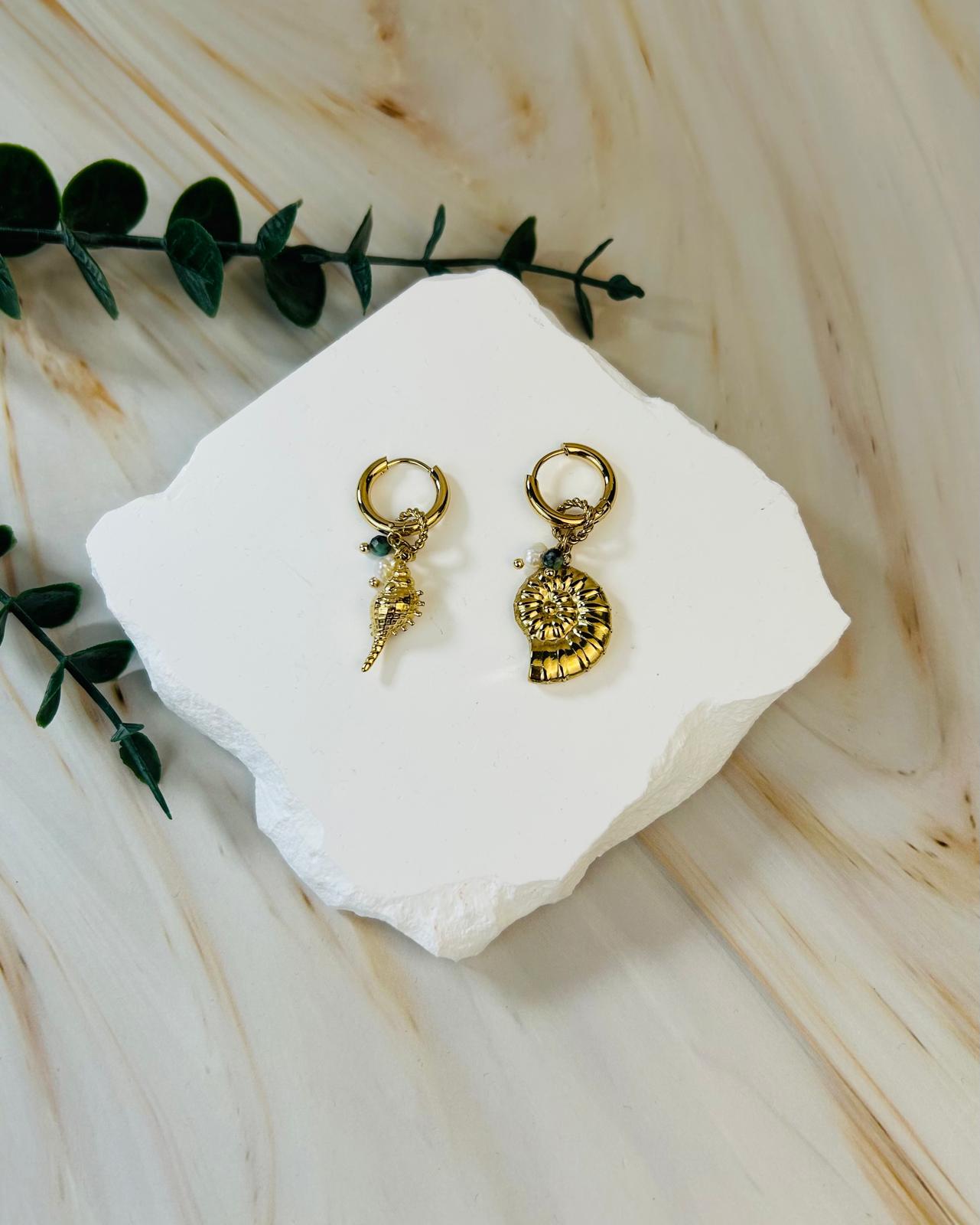 Creole goldene Muscheln | Ohrringe Nr. 11