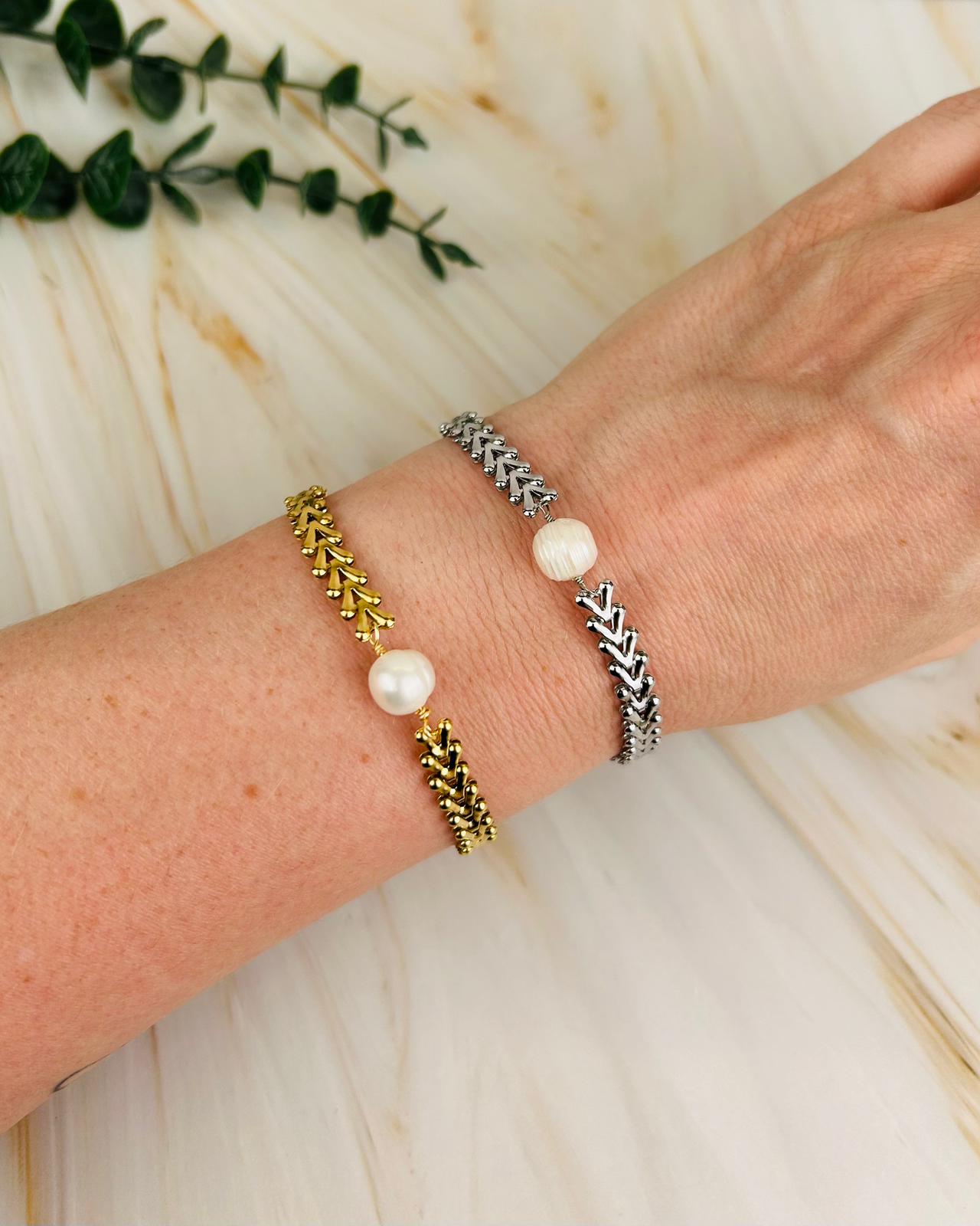 Armband "Süßwasserperle - V" | Armband Nr. 44