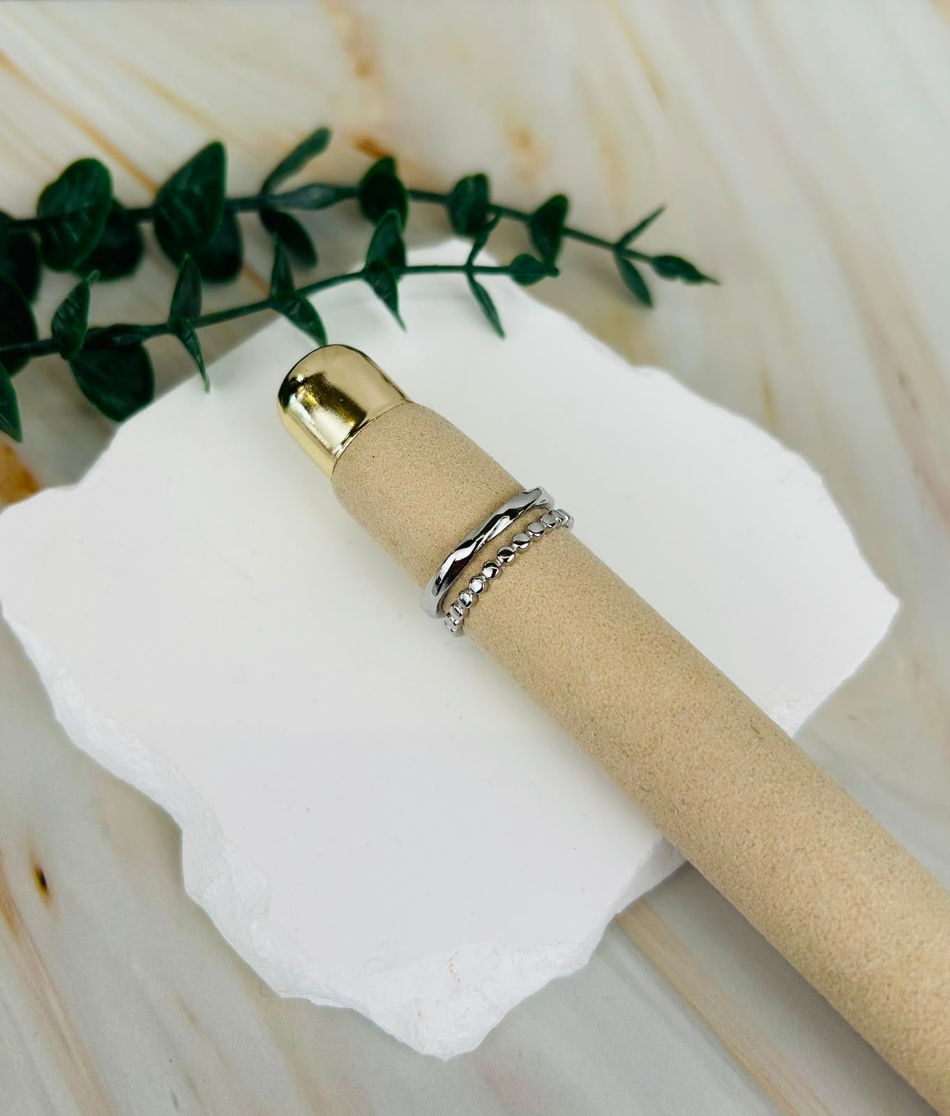 Doppelring "Punkte" vergoldet | Ring Nr. 5