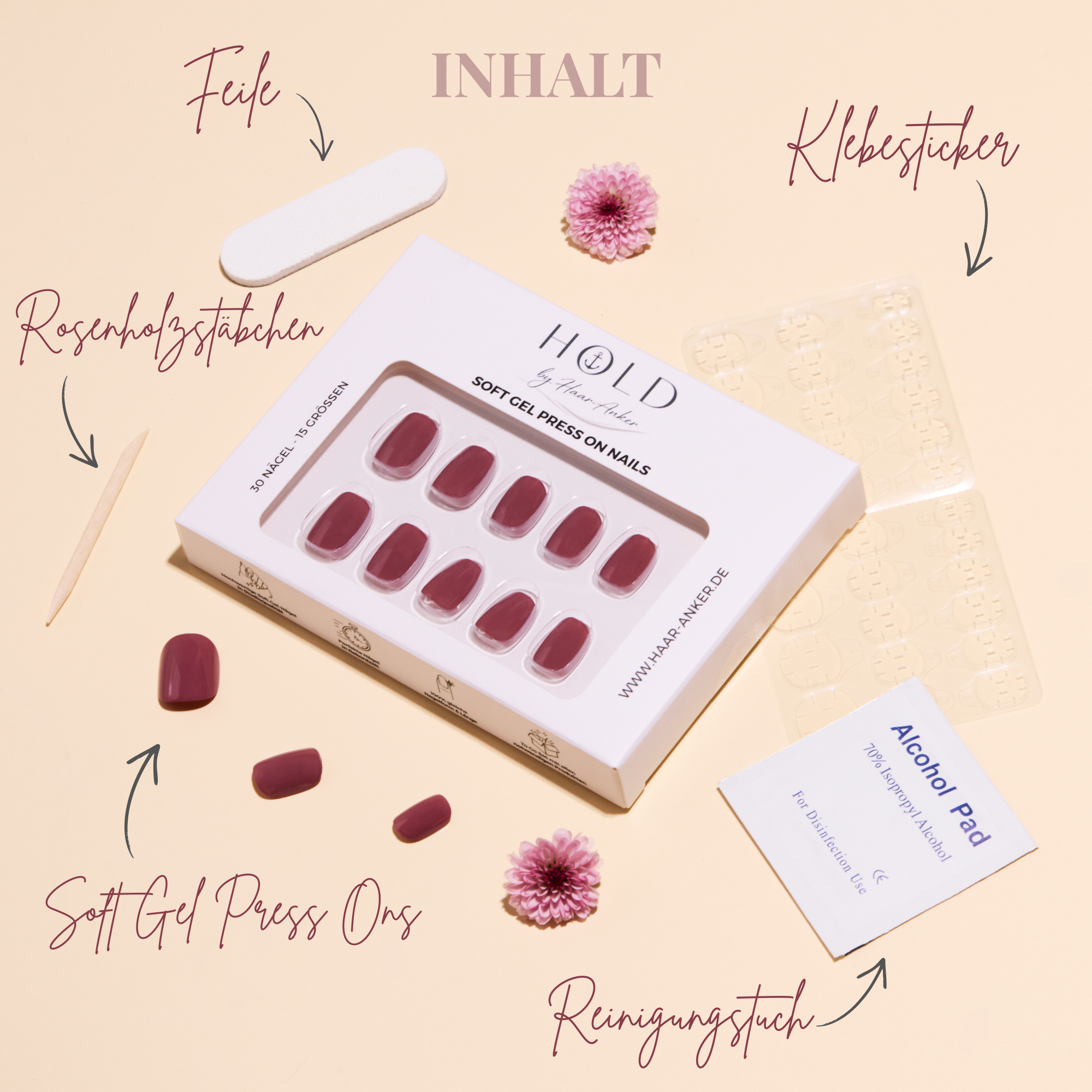 'Mauve Mood' Soft Gel Press Ons | Short Round