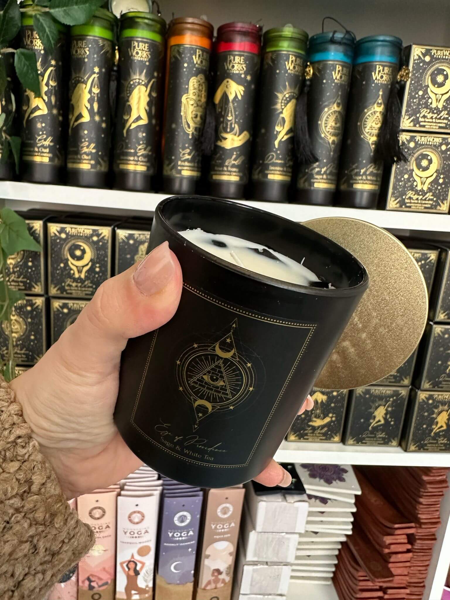 Eye of Providence Gross mit Edelsteinen | Manifestationskerze // HAAR-ANKER